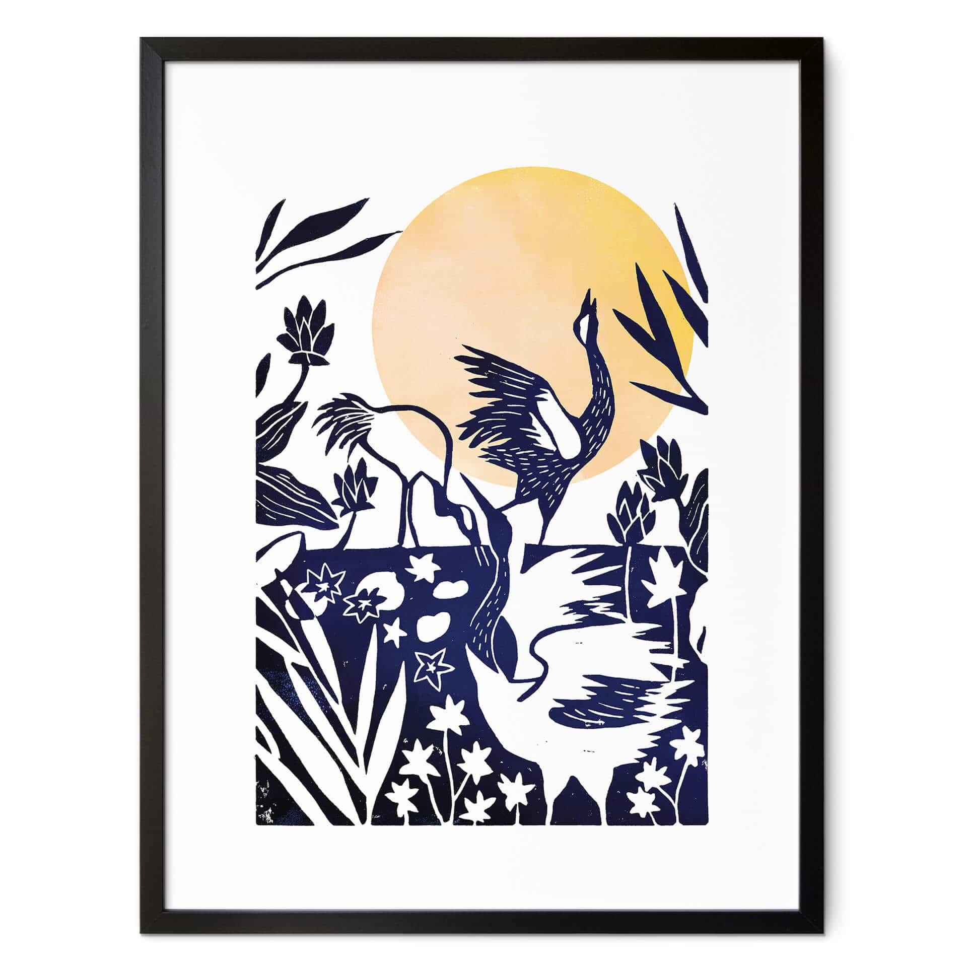 Póster Goed Blauw - Linograbado Grulla