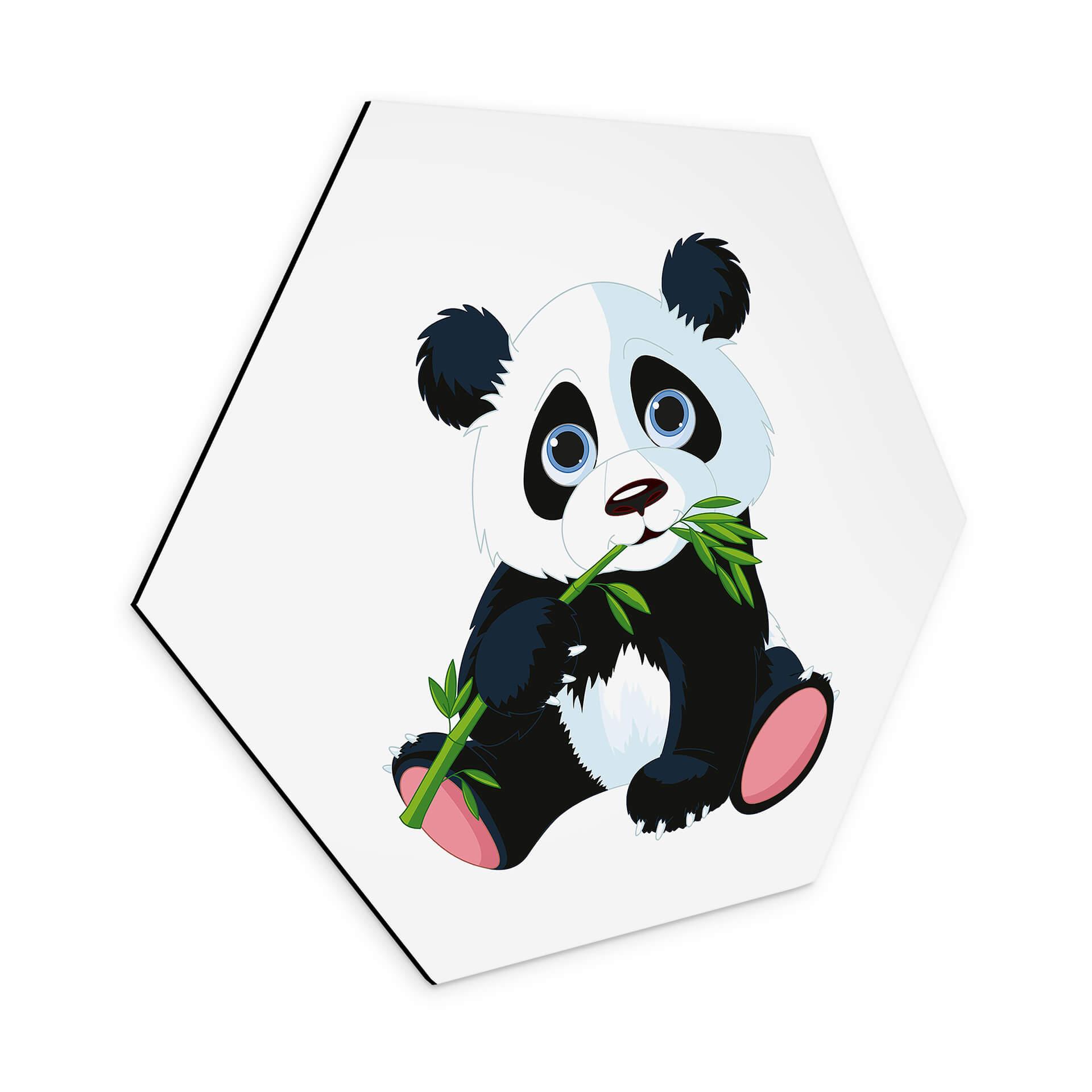 Hexagone - alu-Dibond Panda grignoteur