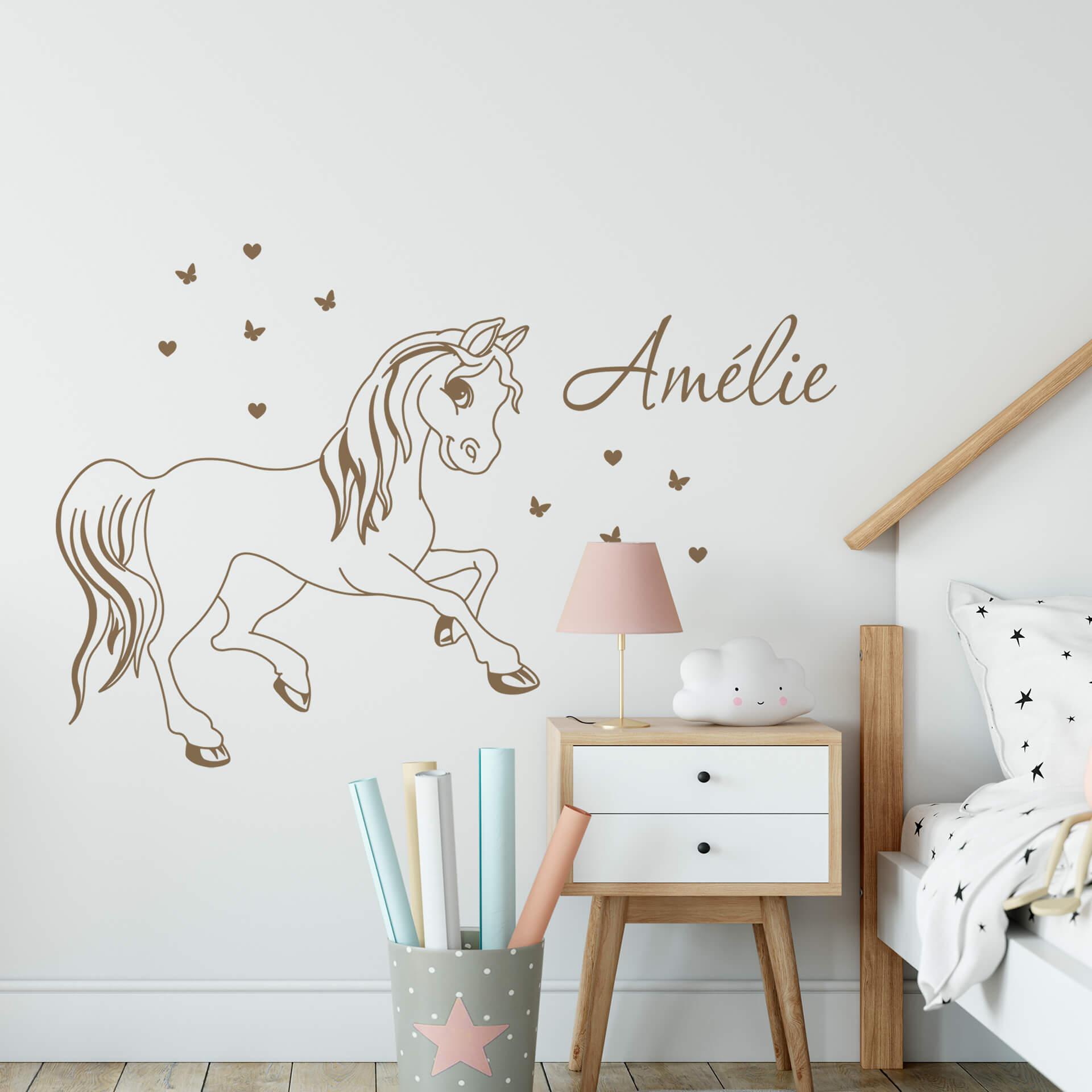 Wallsticker - Navn + pony