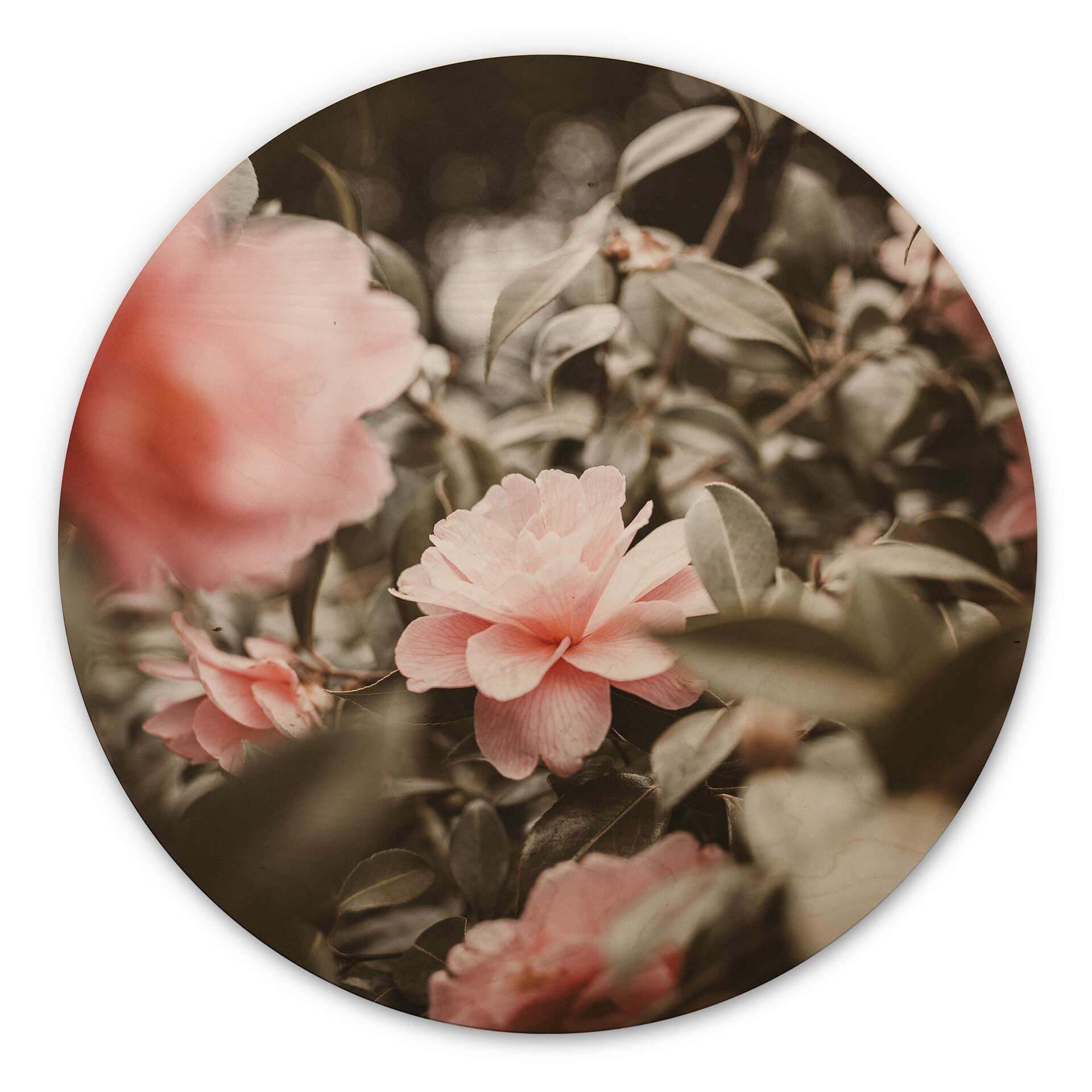 Annie Billede af træ - Rosenblomst - Rund