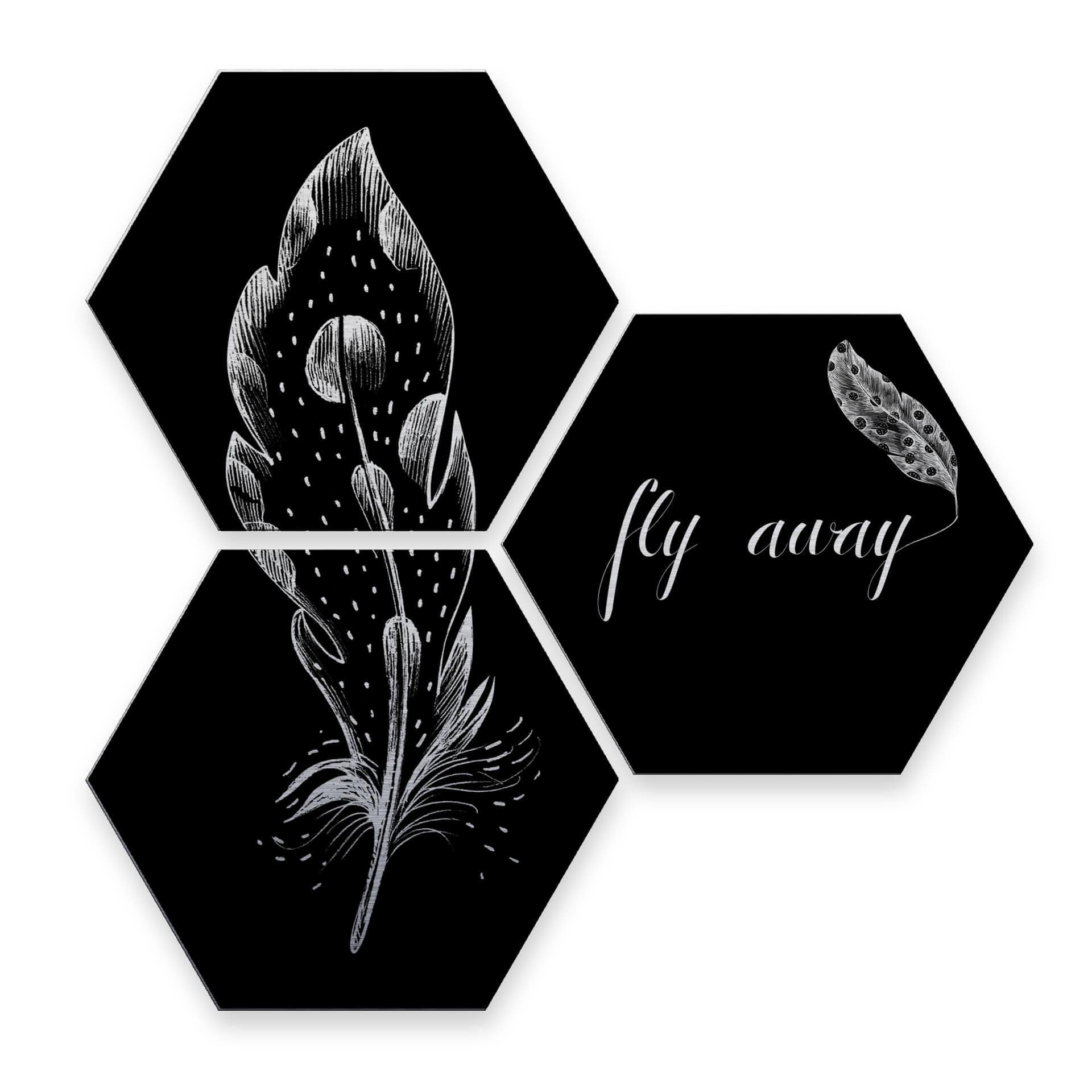 Hexagone en alu-Dibond - Kvilis - Fly away