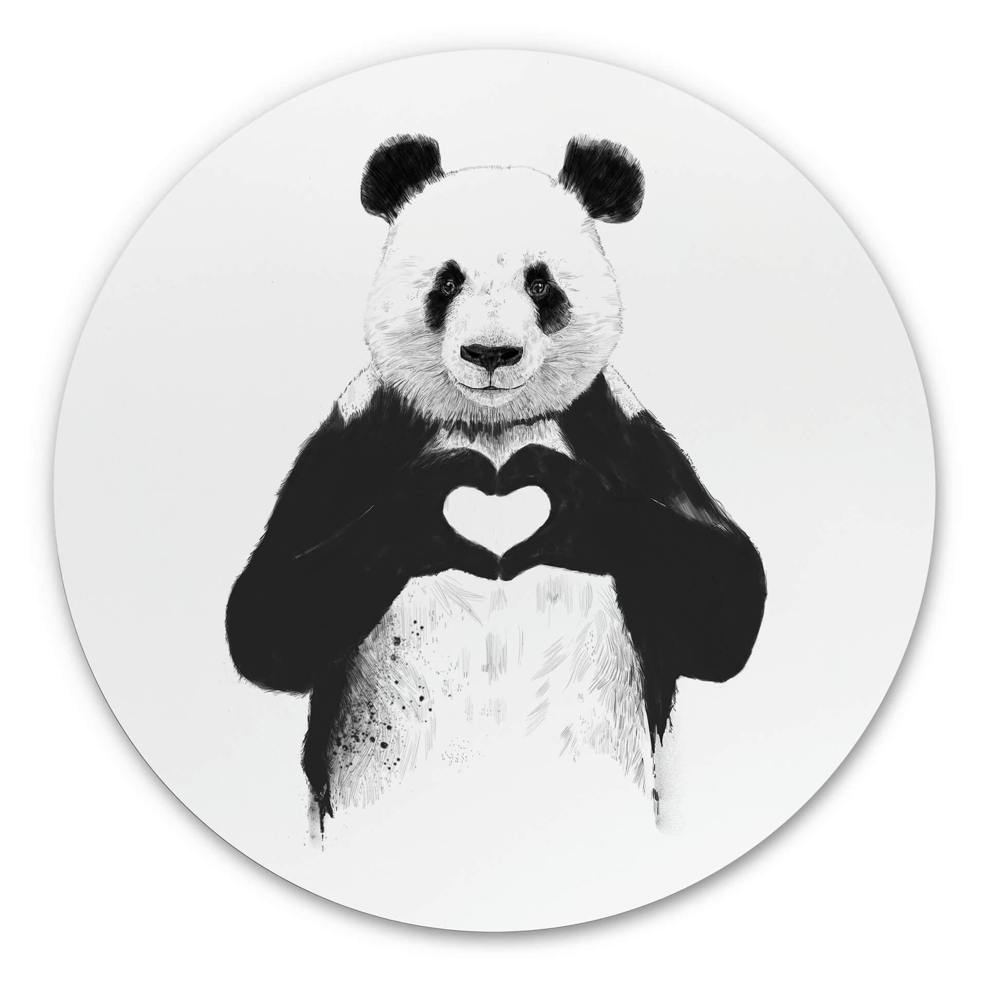 Tableau sur alu-Dibond Solti - L'amour c'est tout - Rond
