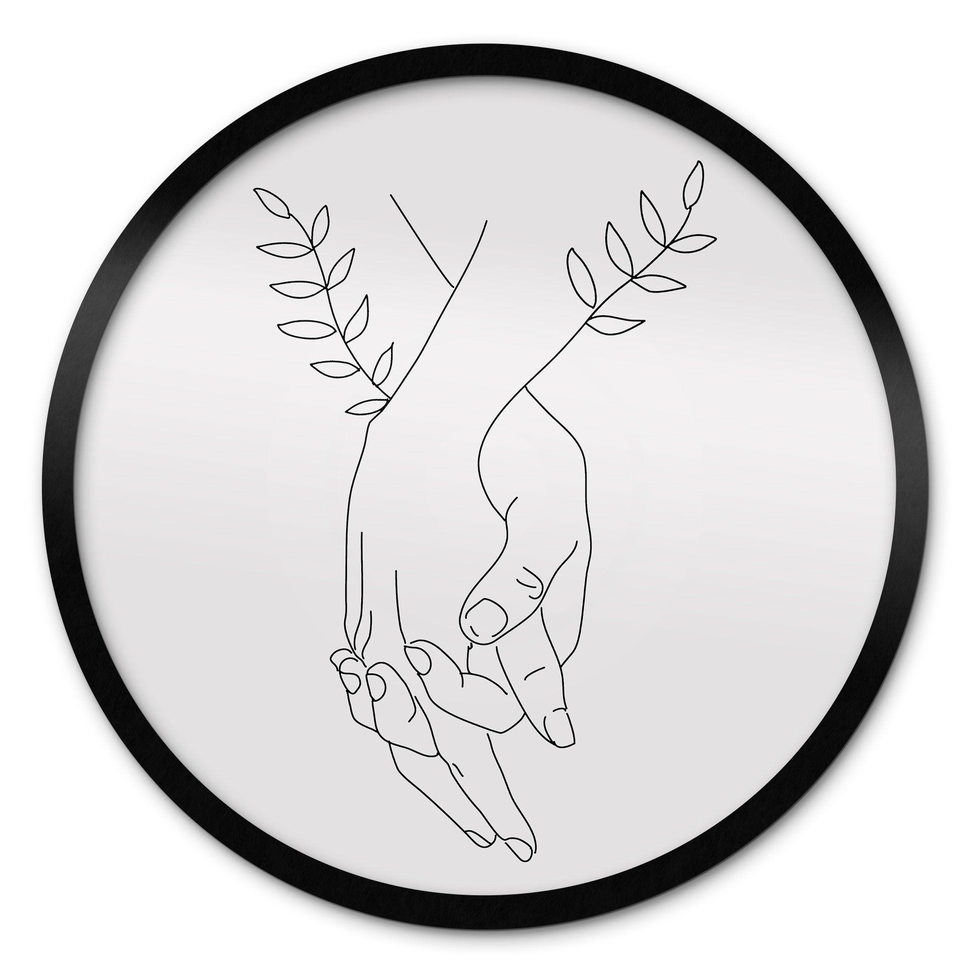 Plakat Line Art - Elskende, der holder hinanden i hånden - Lizde