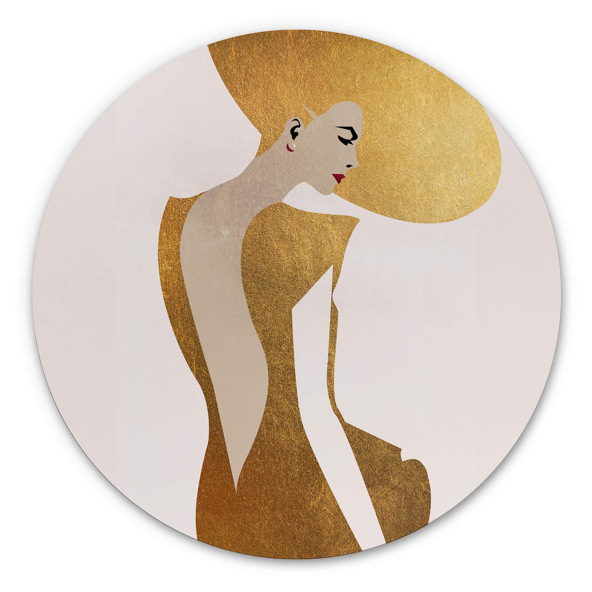 Wandcirkel Kubistika - Lady in Gold