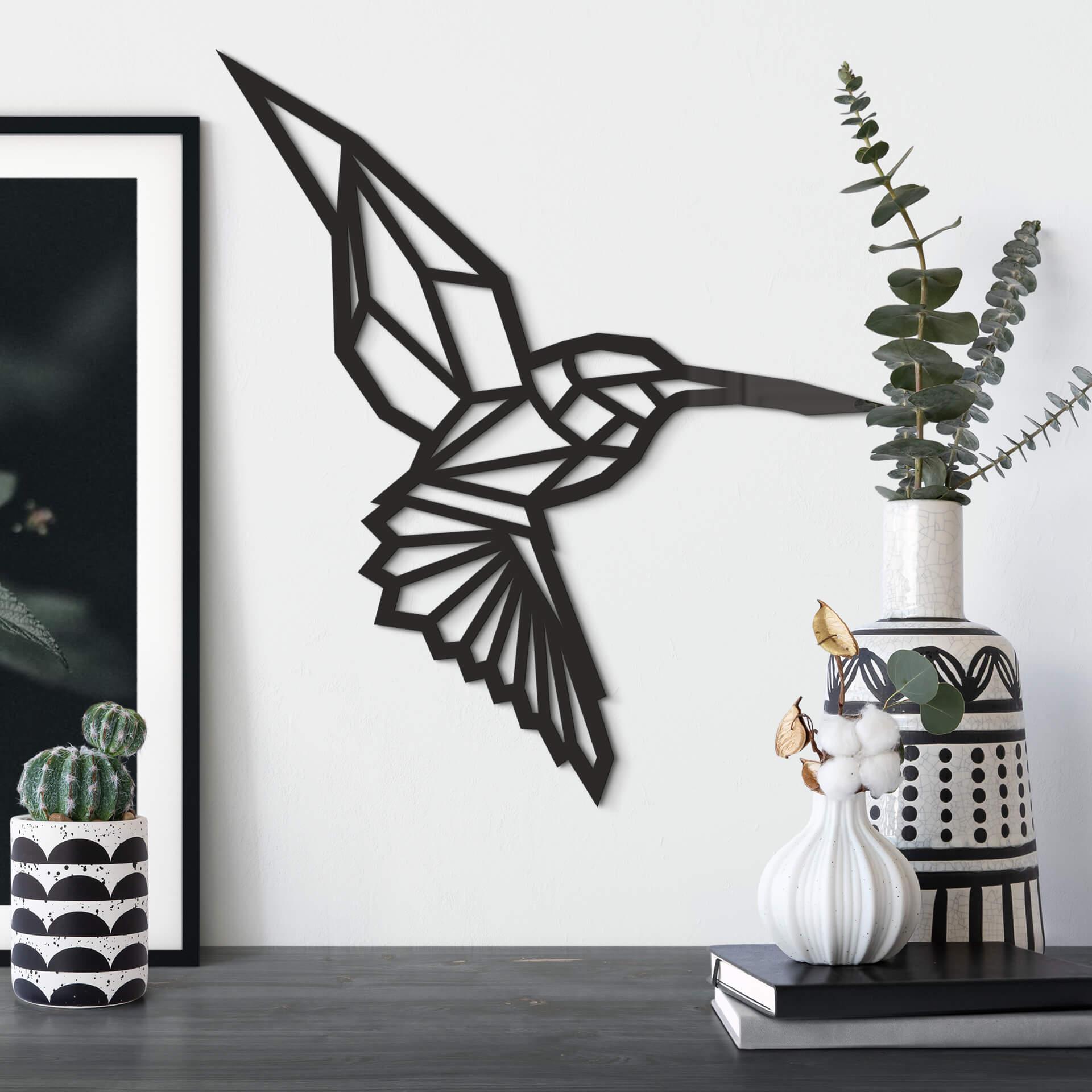 Decoración acrílica Origami colibrí