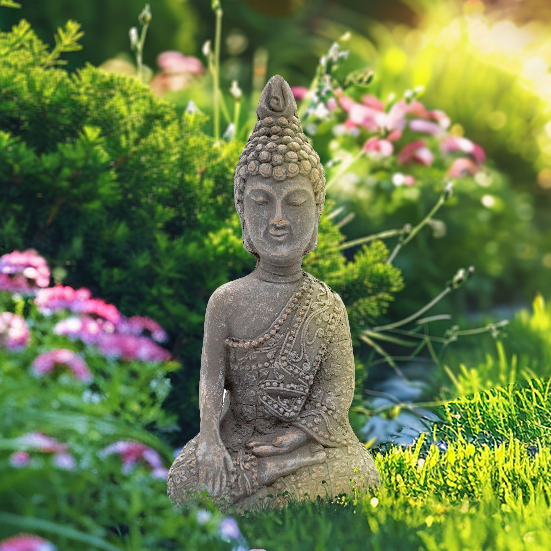 Sitzender Buddha aus Kunststein | 15x11x25 cm