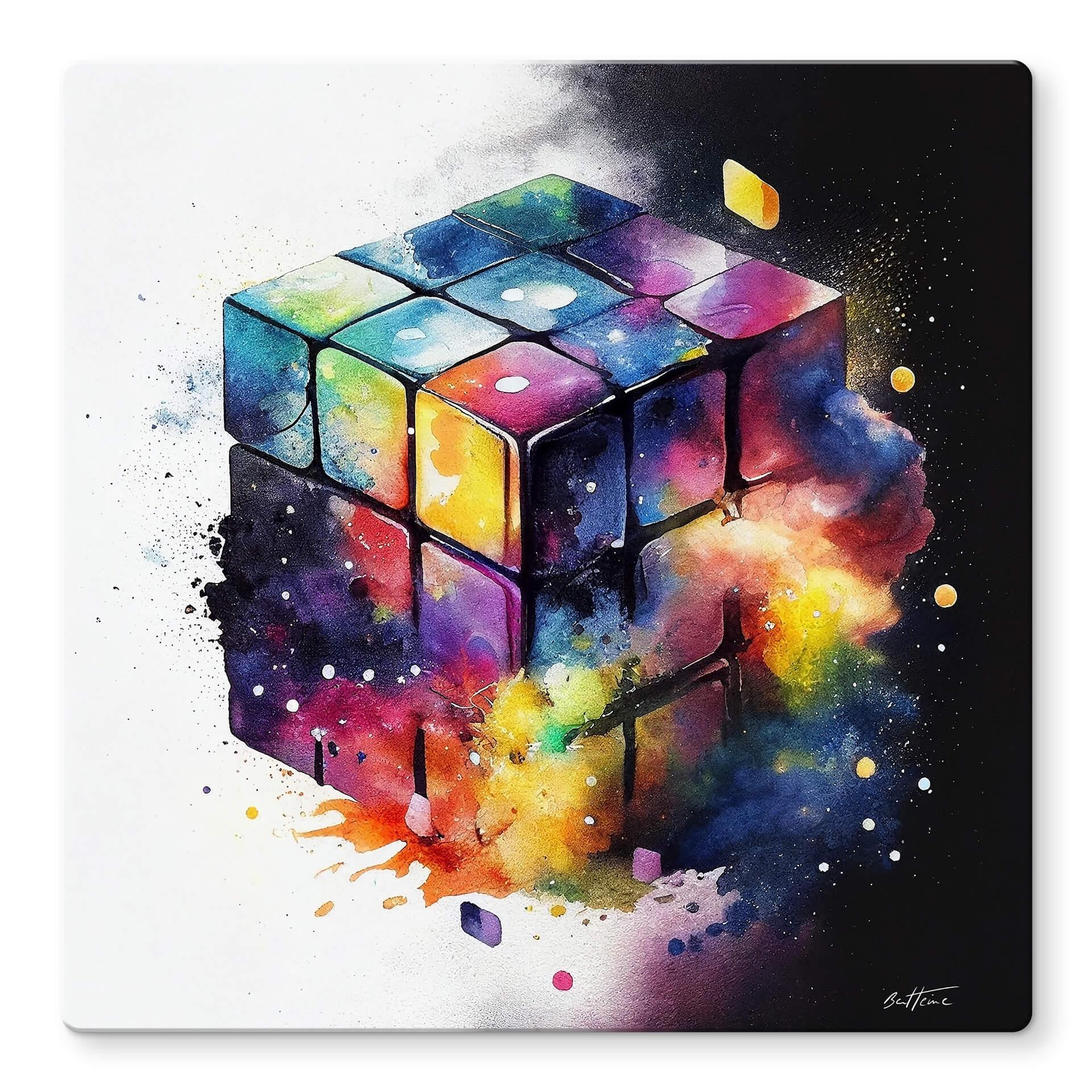 Glasbillede - Heine - Magical Rubik's Cube