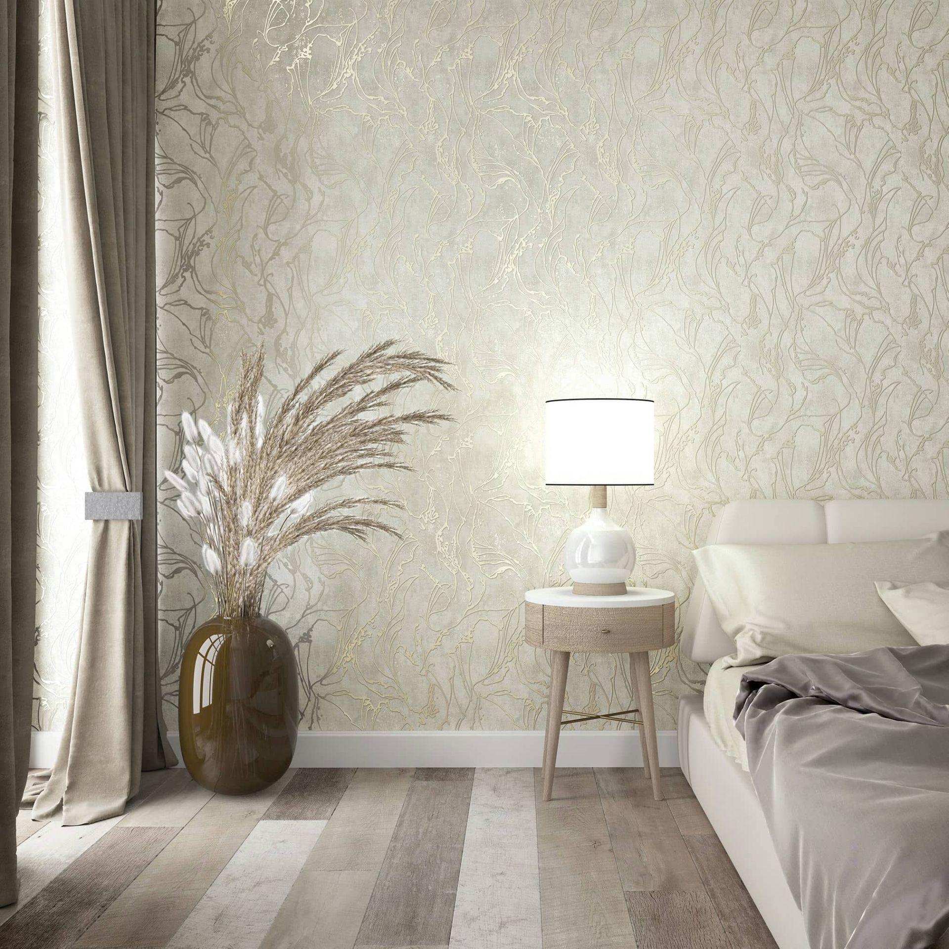 non-woven tapet beige grafik til stue soveværelse tapet marburg