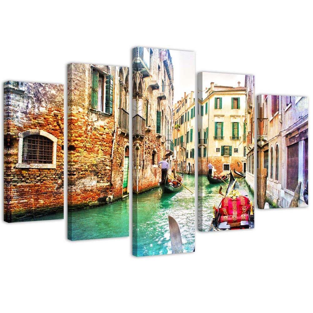5 stykke lærredstryk, Venedig City, Italien