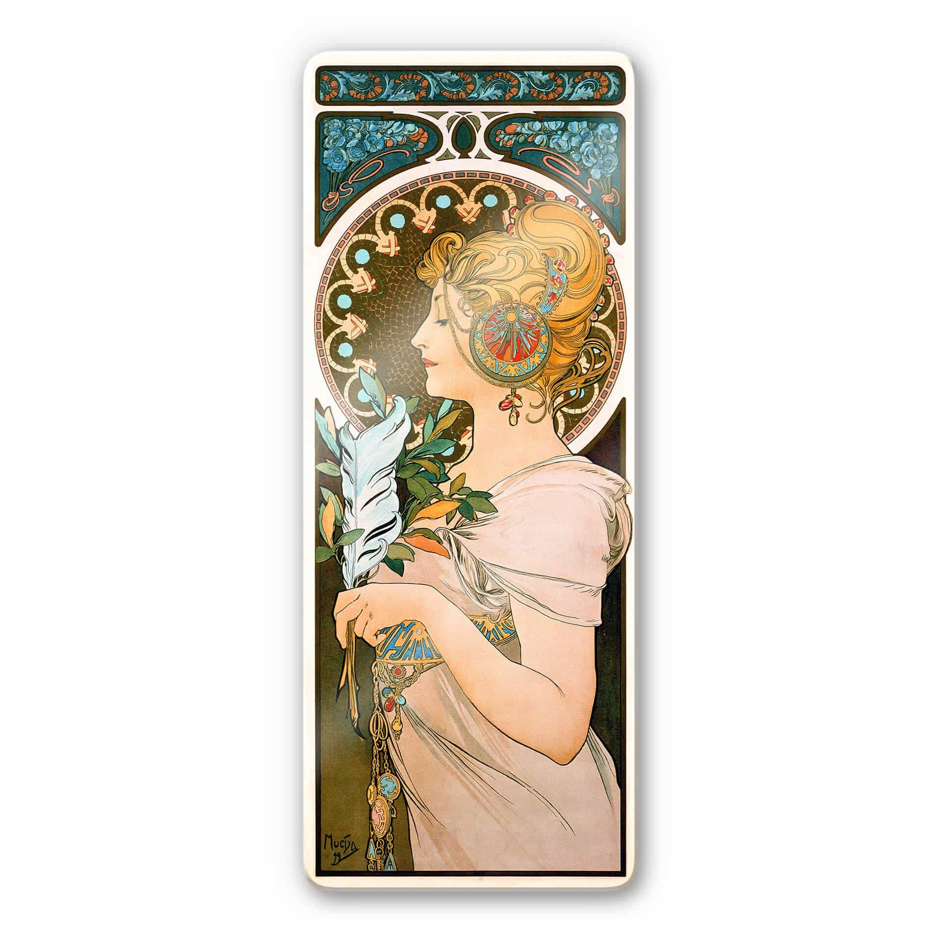 Glasbillede - Mucha - Fjer