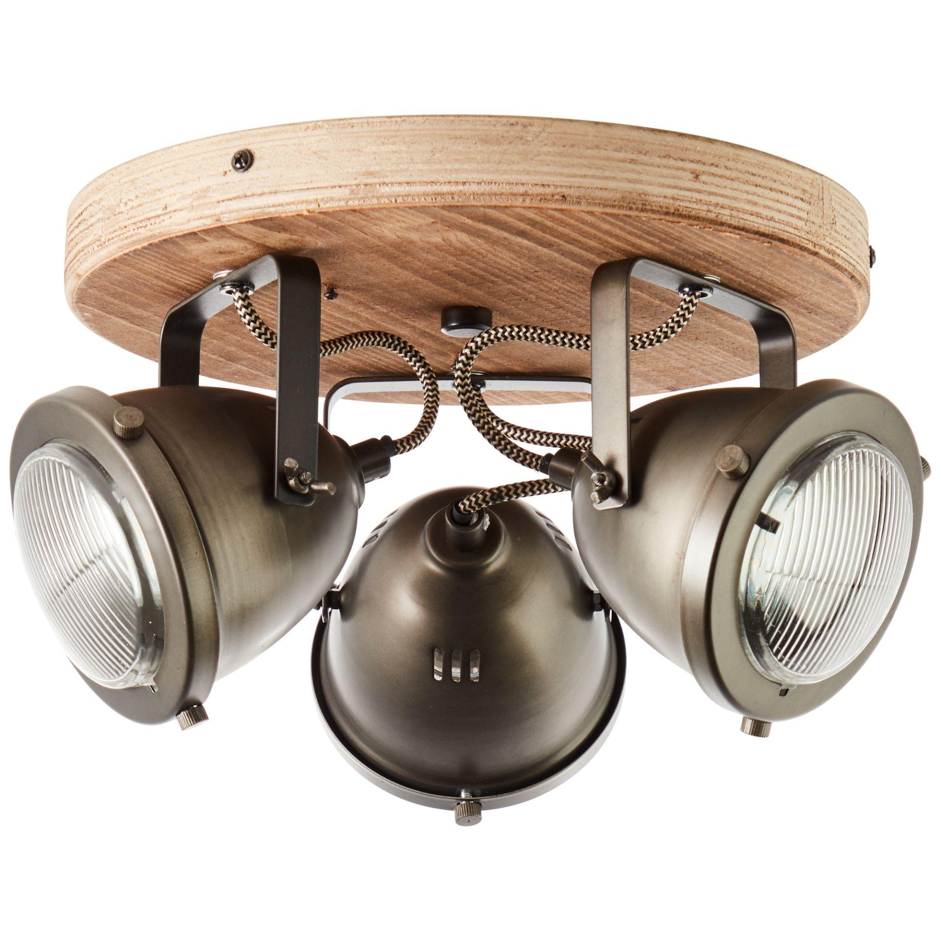 Spotrondell Dilara, braun, 17,5 x 28 cm, Holz Strahler