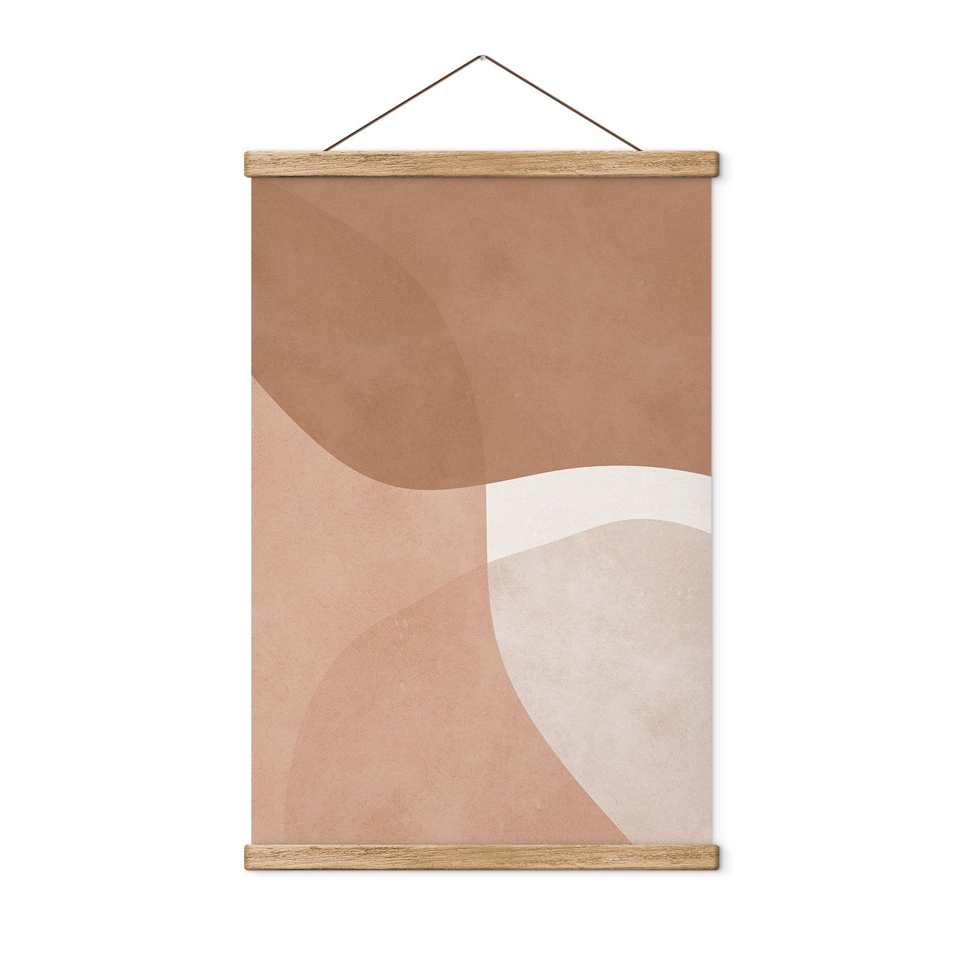 Póster de tela con formas de acuarela boho en tonos marrones - Costa