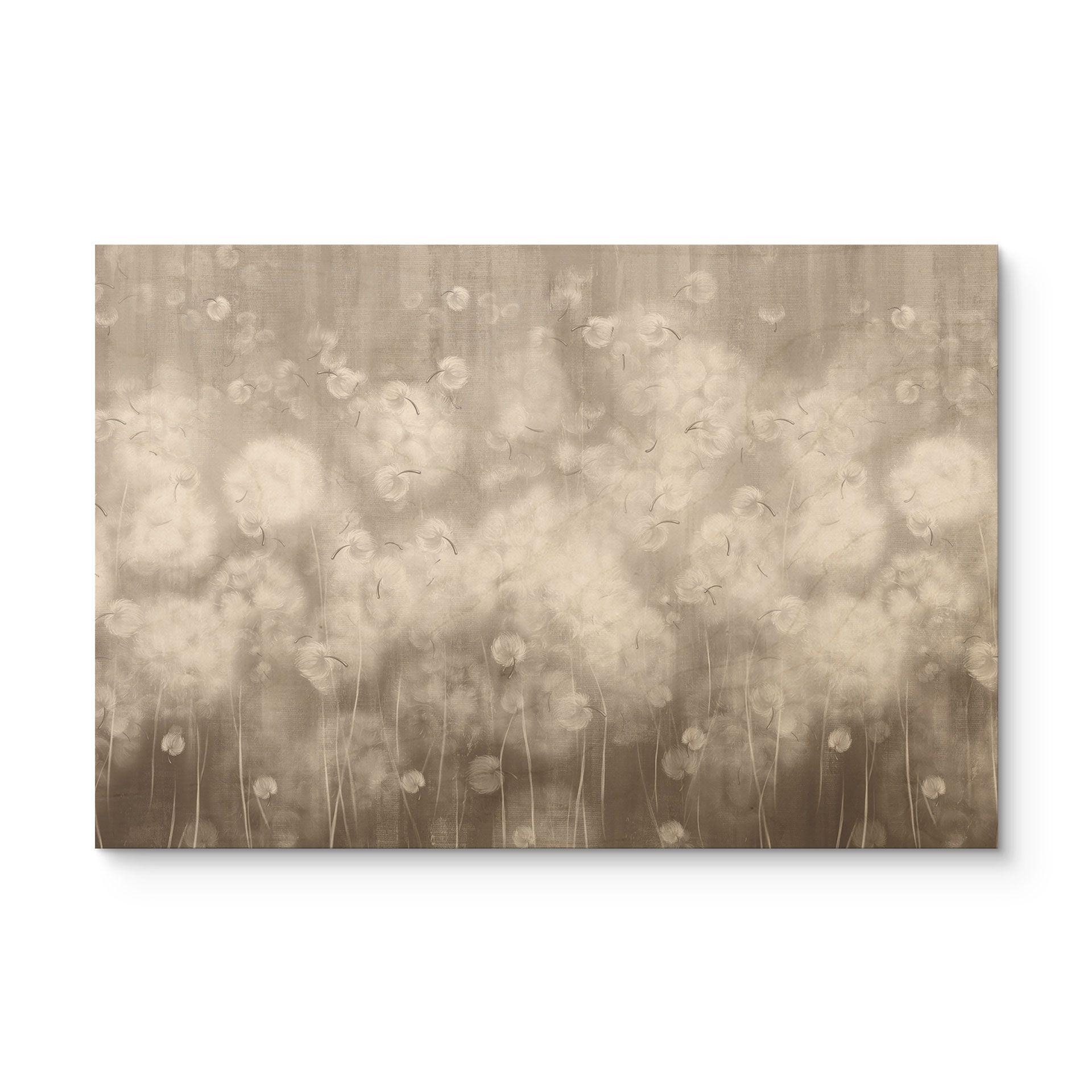 Houten Wanddecoratie paardenbloemen droom in beige - Ms Tiff