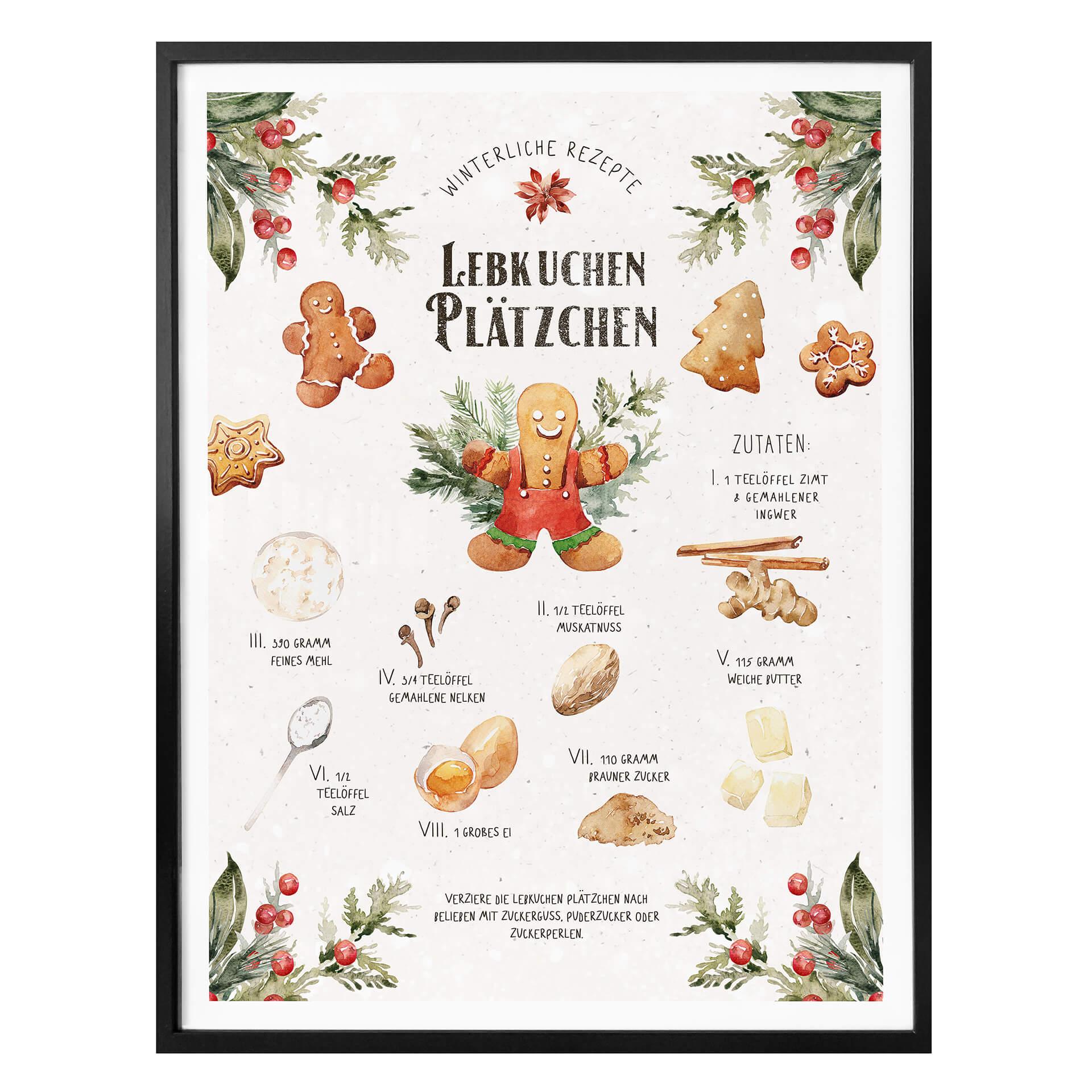 Poster receta de galletas de jengibre