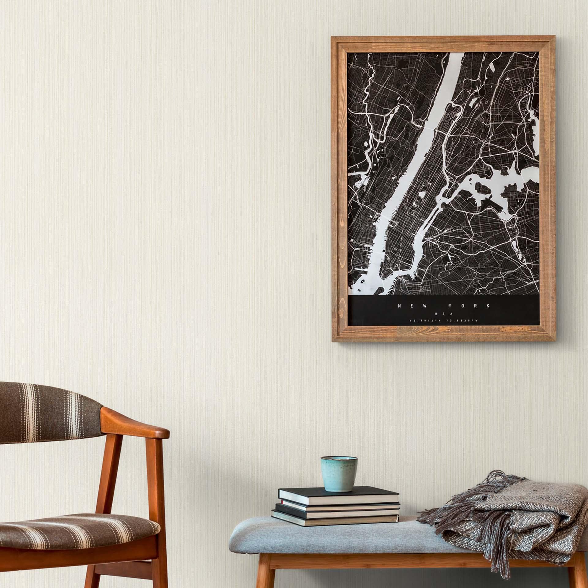 Papel pintado tejido-no tejido color crema dorado efecto metalizado liso monocromo para salón