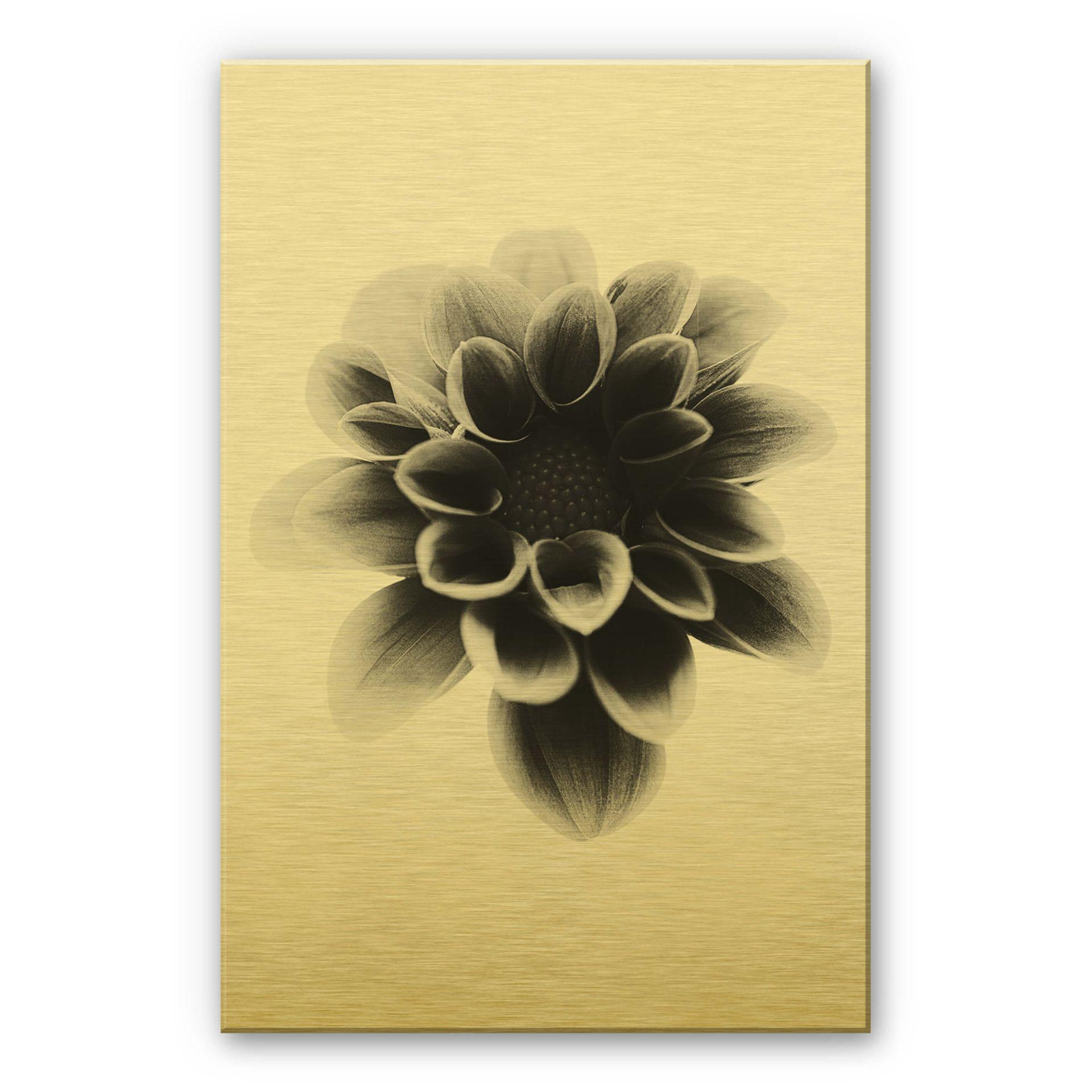 Dibond Schilderij met goud effect Grønkjær - Dahlia