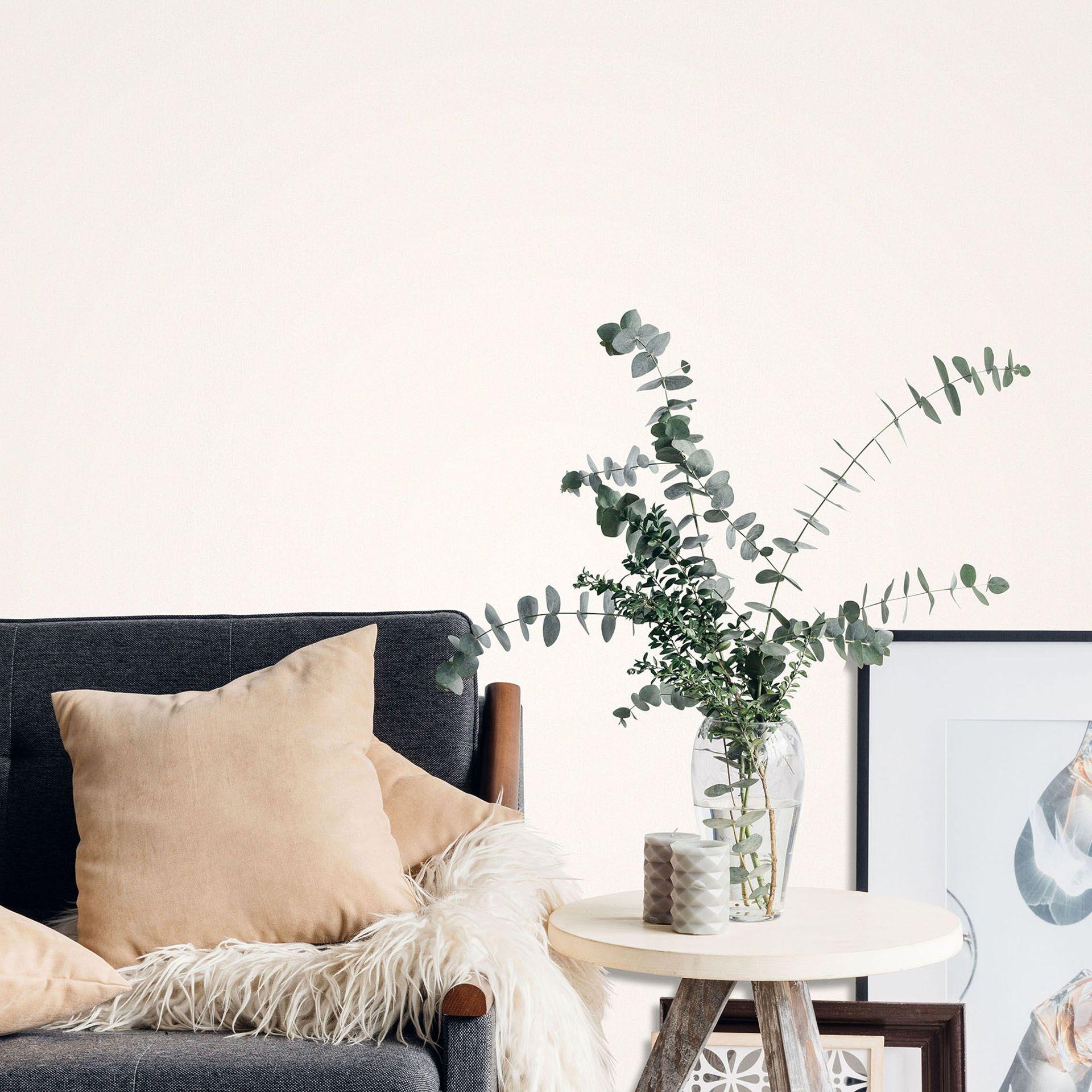 Elle Decoration Vliesbehang Effen Crème