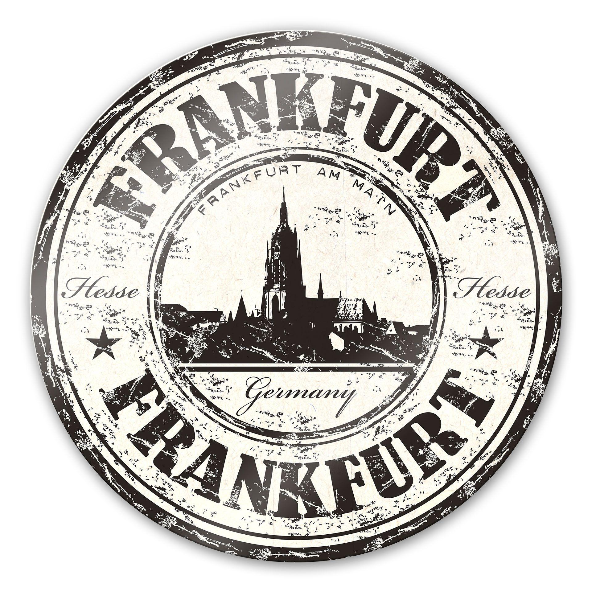 Stampa su vetro Timbro postale di Francoforte - tondo
