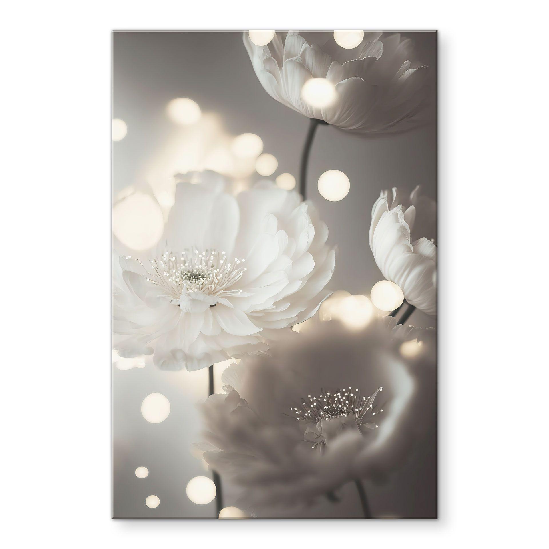 Akrylbillede Hvide blomster i et hav af lys - Treechild