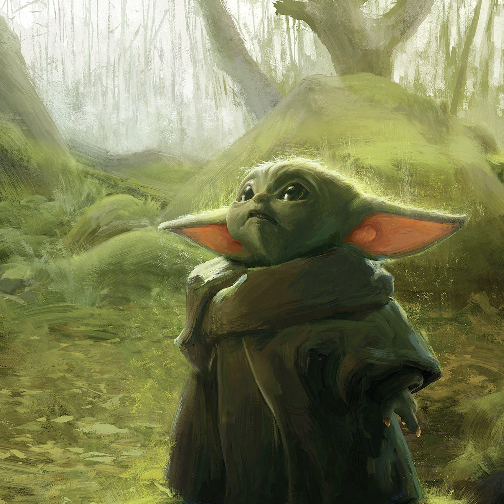 Vlies Fototapete - Mandalorian Grogu Acrylic - 200 x 280 cm