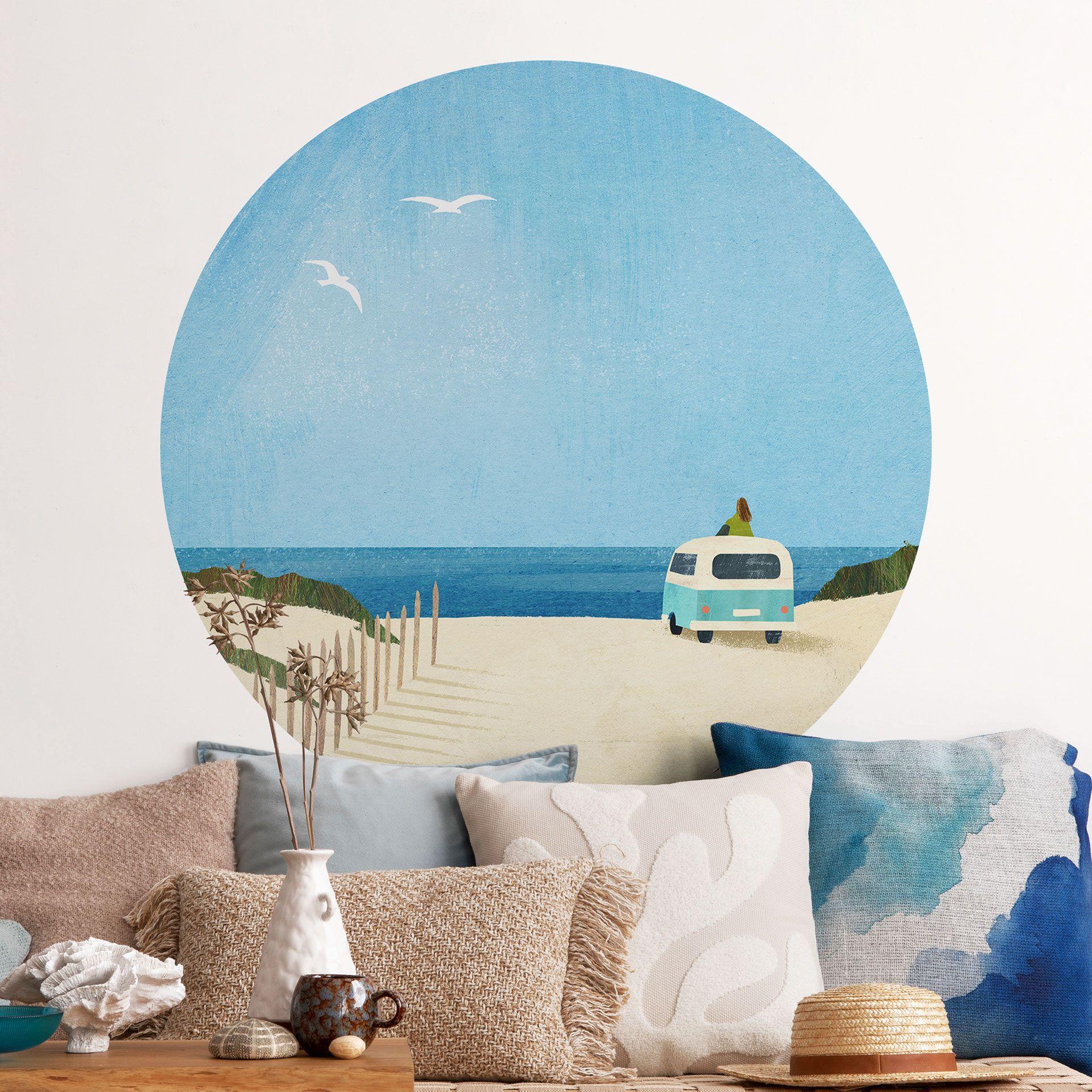 Vinilo decorativo Van Life - Vacaciones junto al mar - Rivers - Redondo