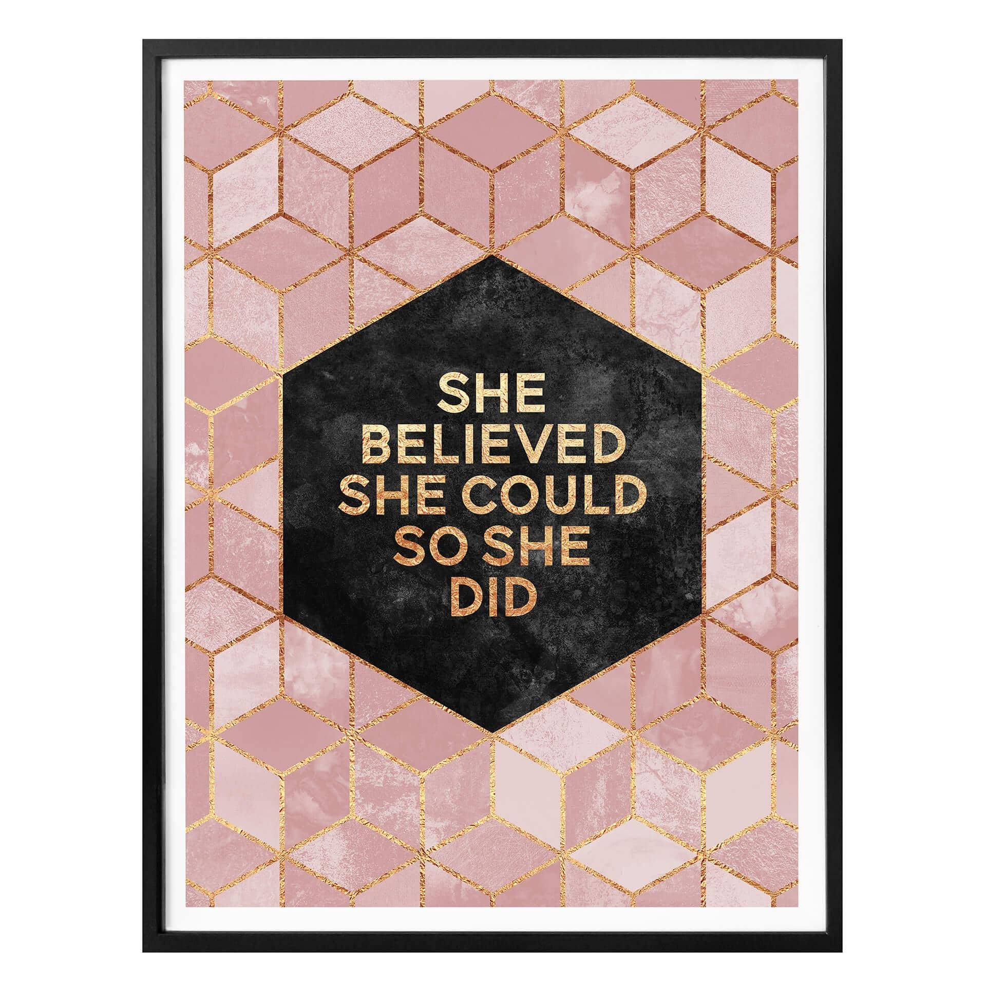 Plakat - Frederiksson - She Believed - Rosa