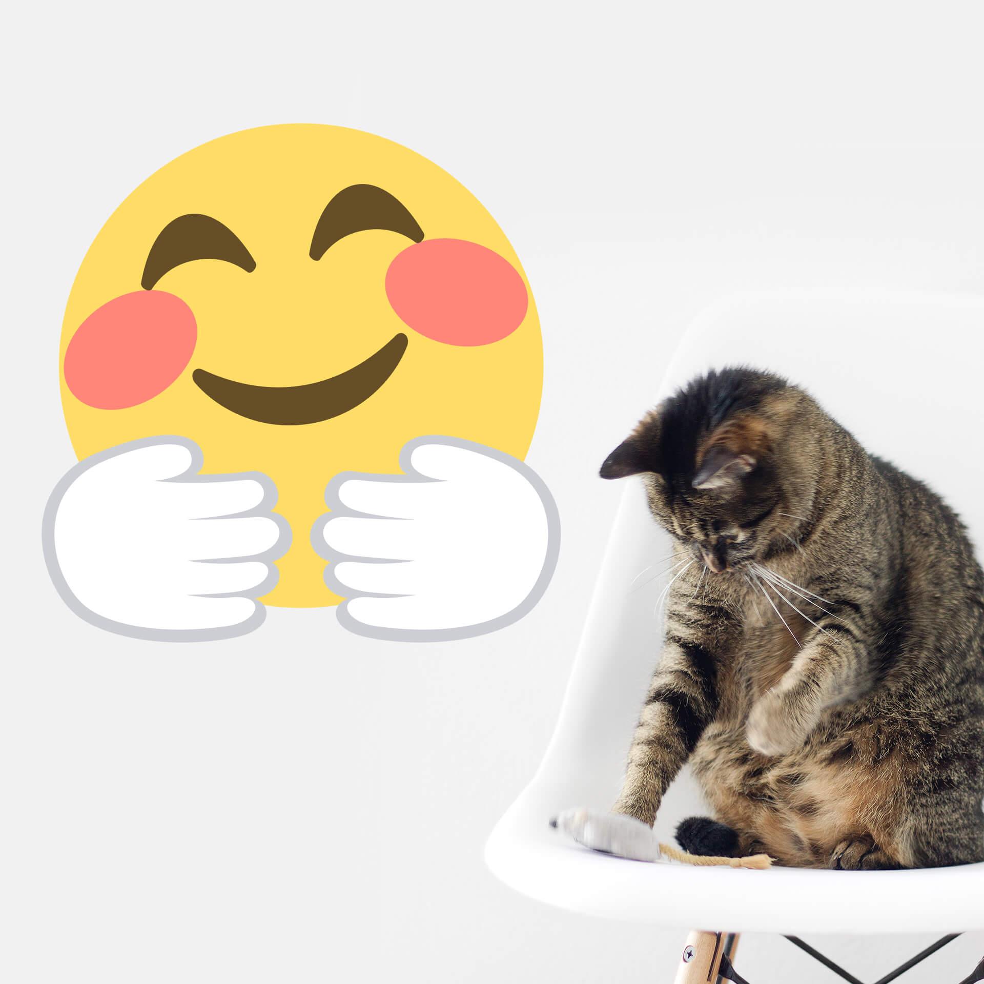 Muursticker Emoji Hugging Face