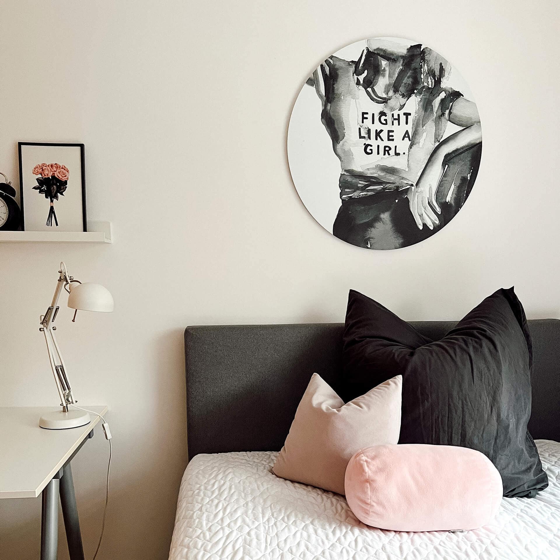 Tableau sur alu-Dibond rond Verbaan - Fight like a Girl