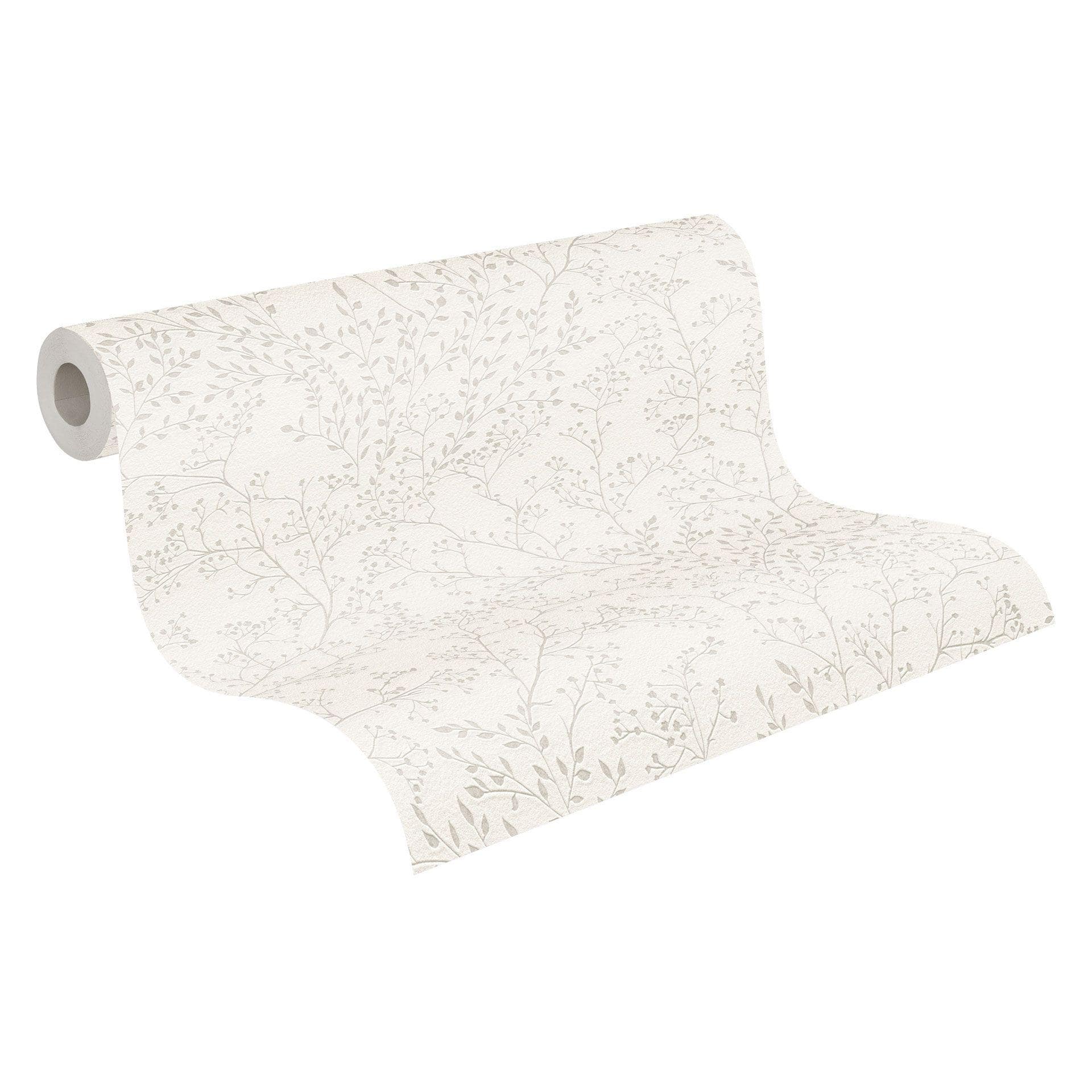 A.S. Création Trendwall 2 - Papier peint intissé fleuris, crème