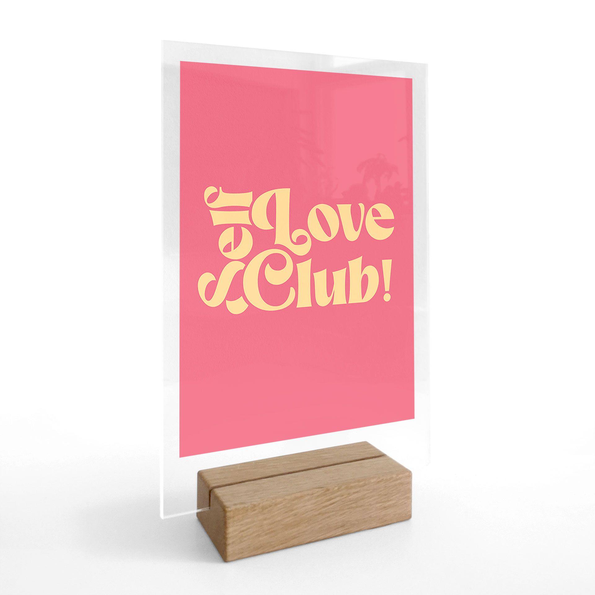 Self Love Club Pink borddekoration - Prints by Ayleen
