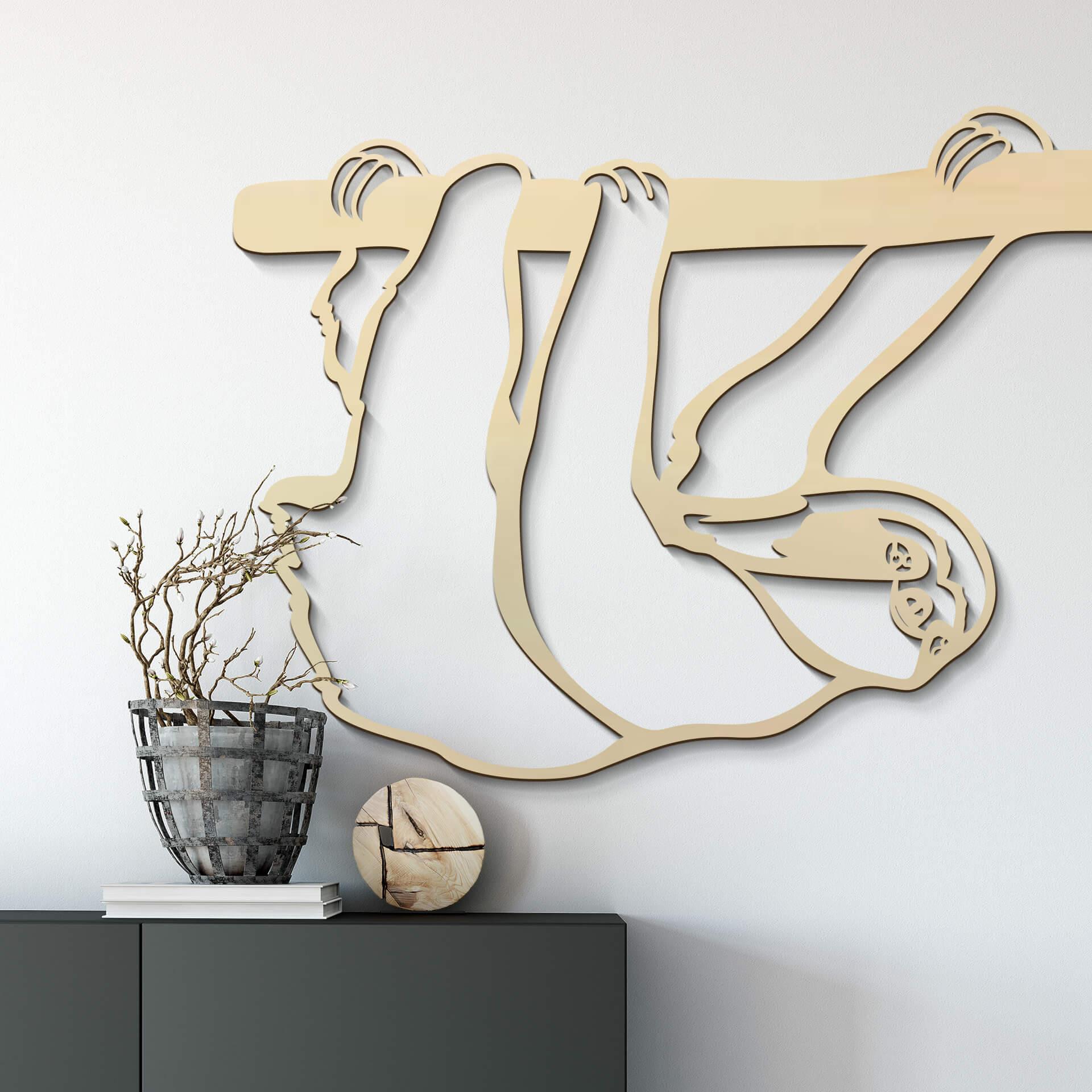 Décoration en bois - Paresseux - Placage de peuplier