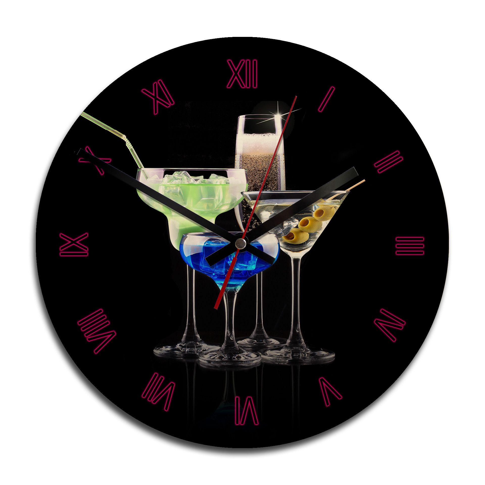 Horloge murale en bois - Girly Cocktails
