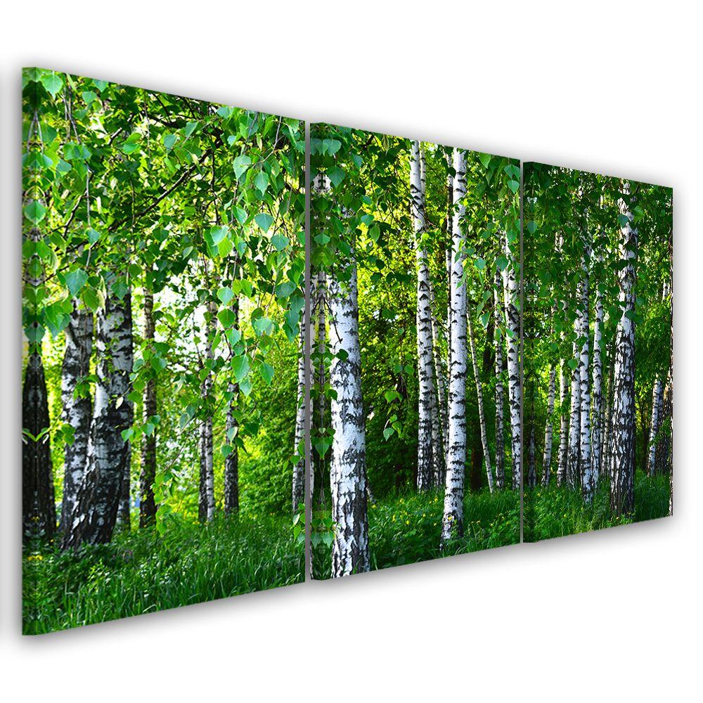3 stykke lærredstryk, Birch Forest Green