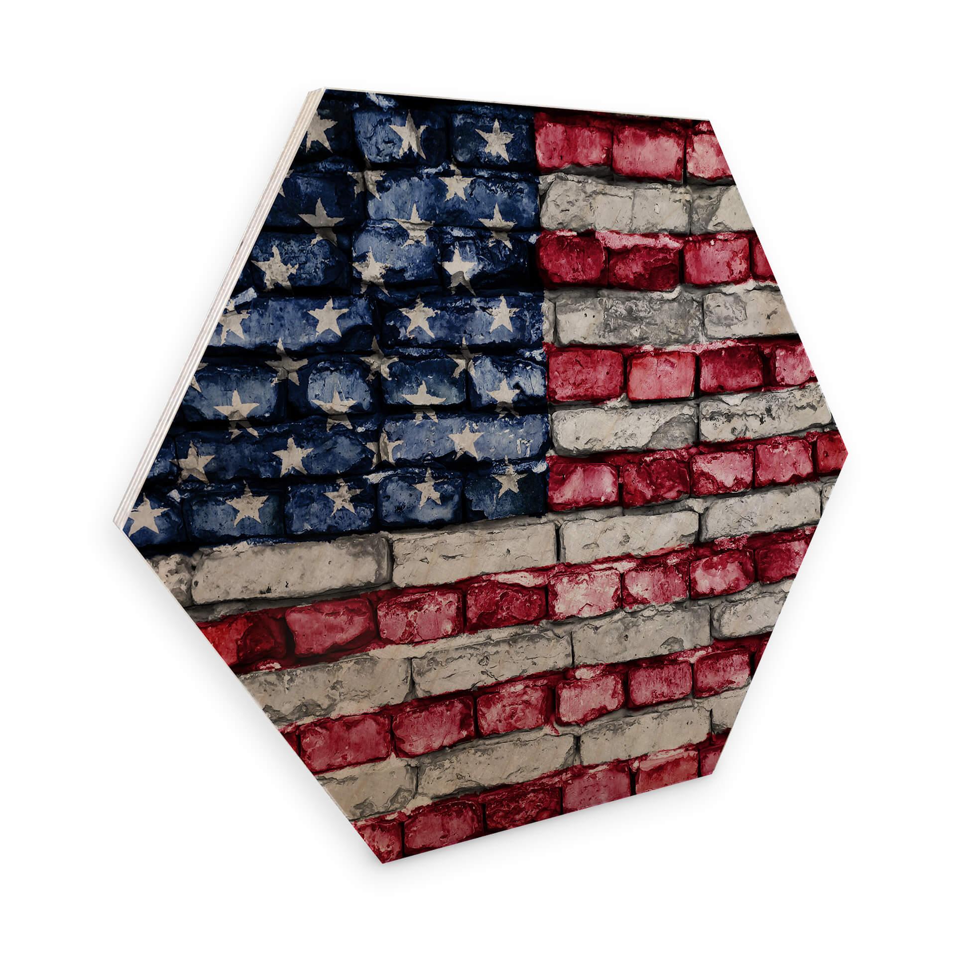 Hexagon Hout - Stars and Stripes