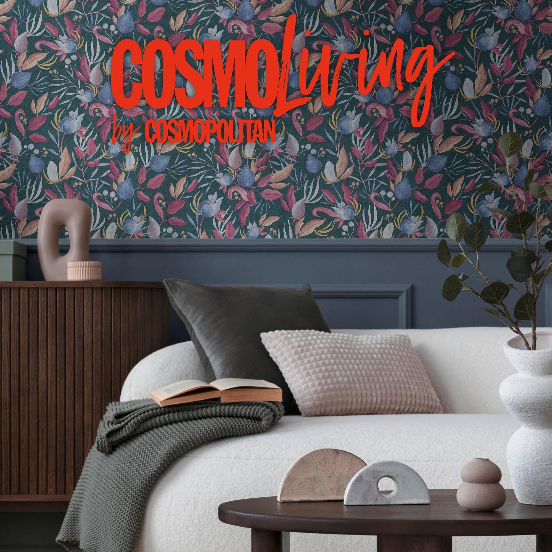 COSMOPOLITAN tapet blade design blå rød - moderne Ikke-vævet designer tapet