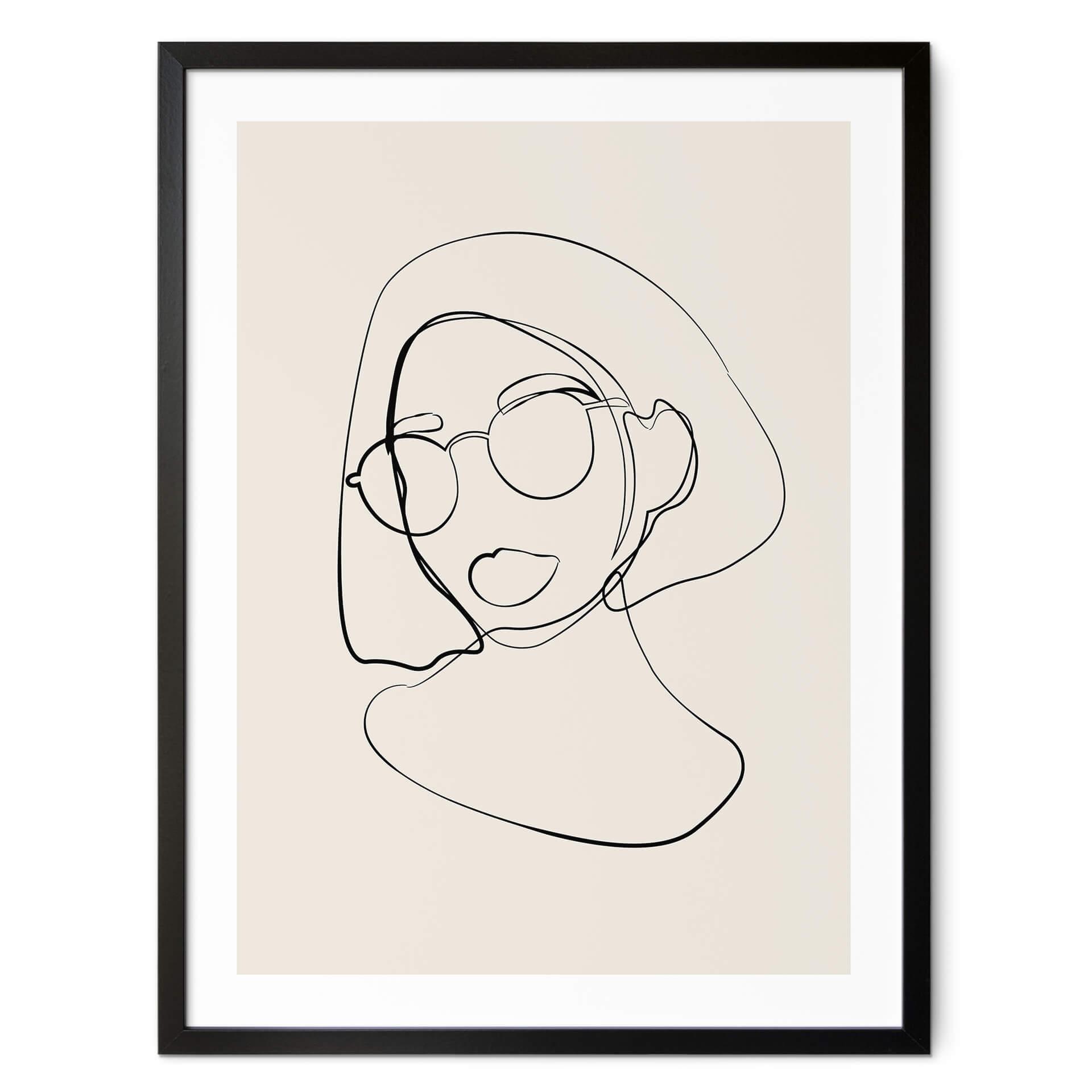 Póster NKTN - Line Art - Mujer con gafas