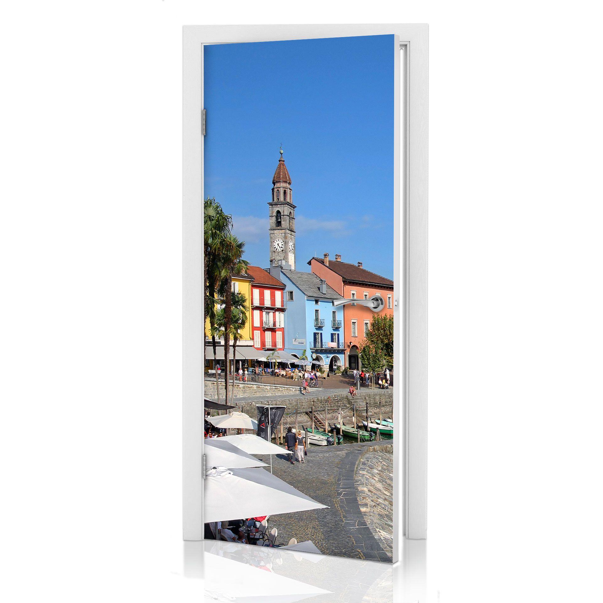 Türdesign Hafenpromenade am Lago Maggiore 91x200 cm