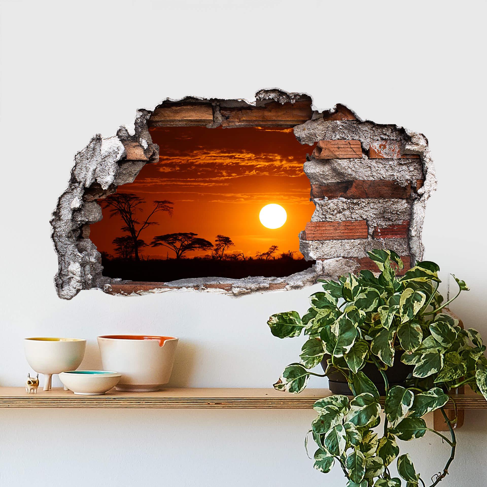 3D Wallsticker afrikansk steppe