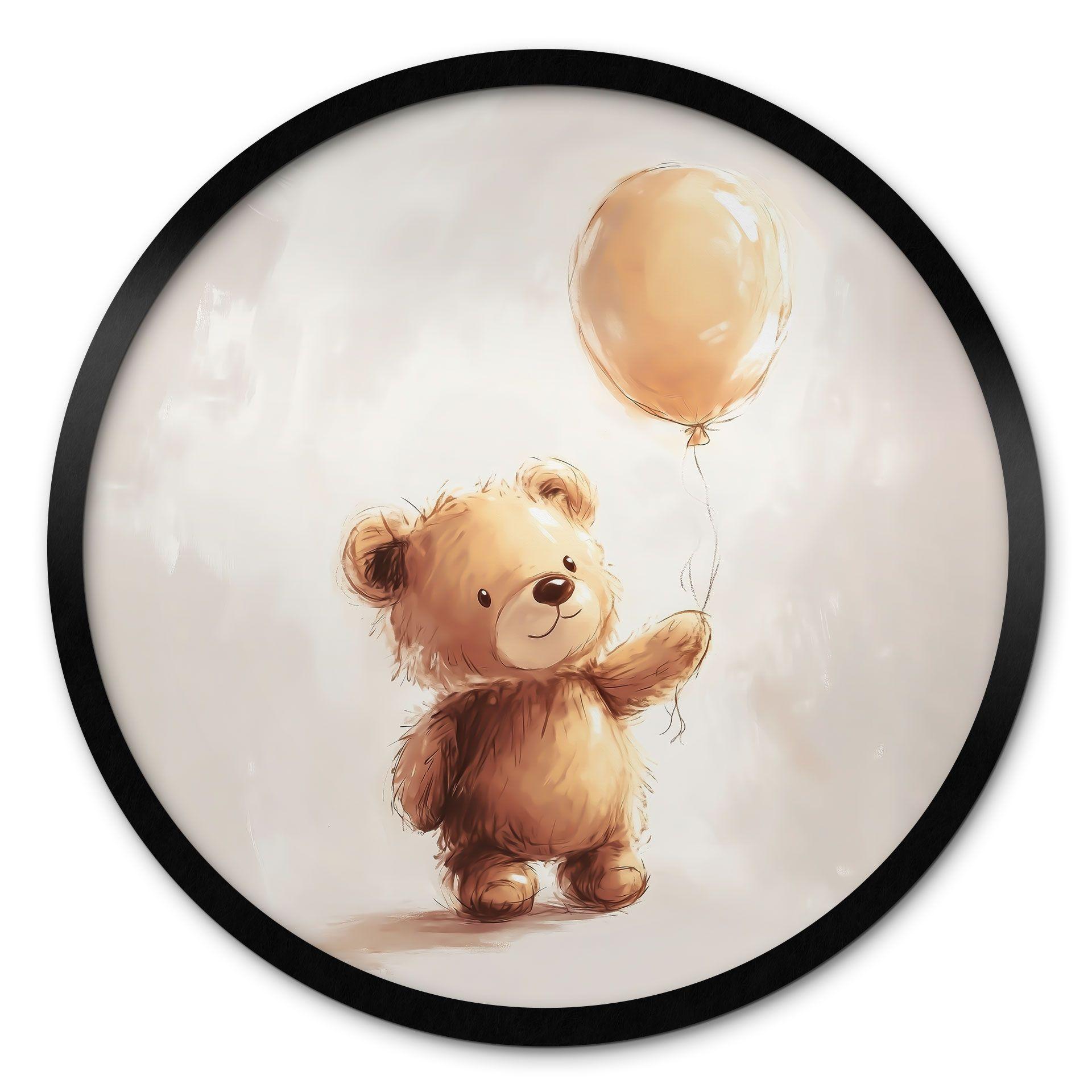 Plakat Lille bamse med ballon - Magnusson - Rund