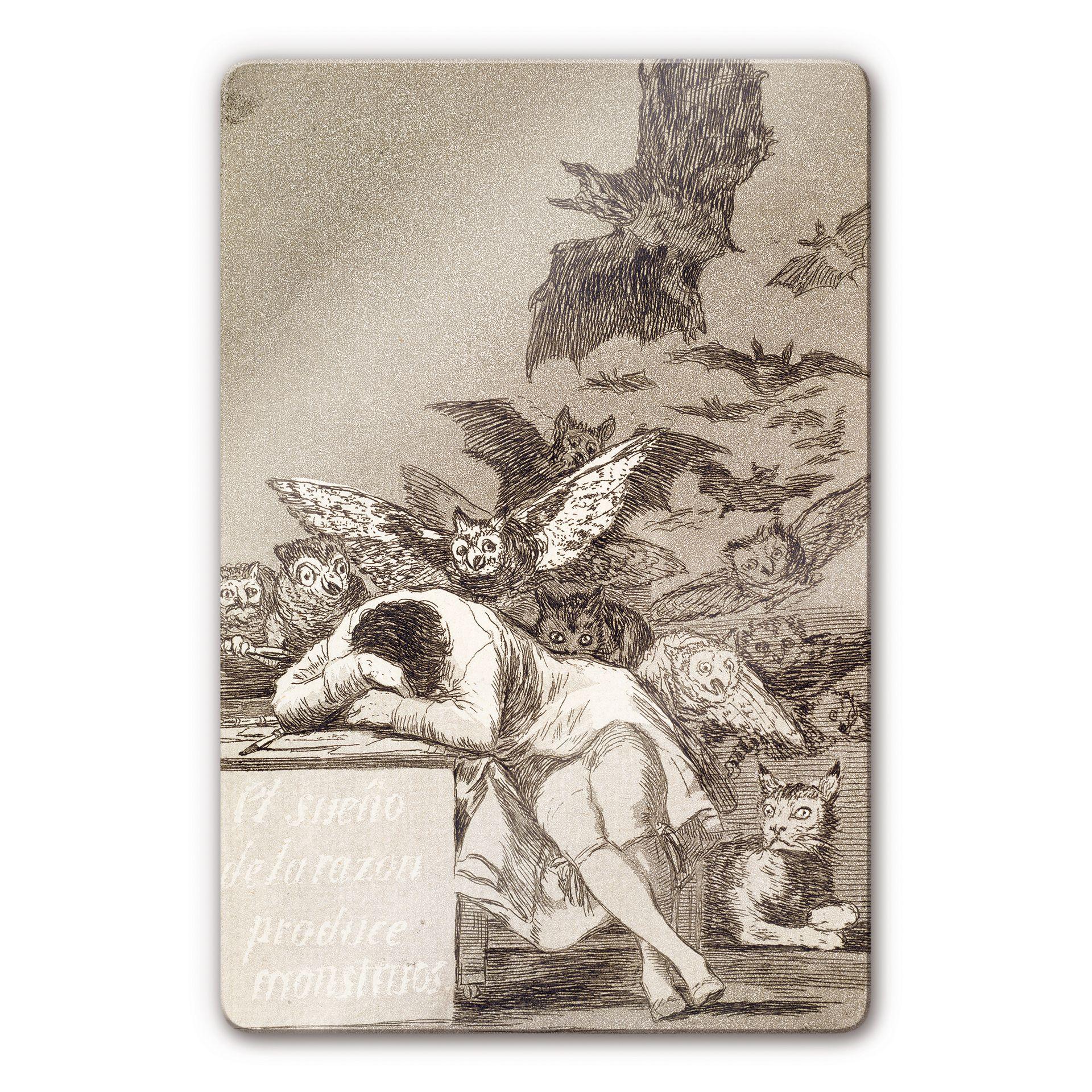 Tableau en verre de Goya : le sommeil de la raison engendre des monstres