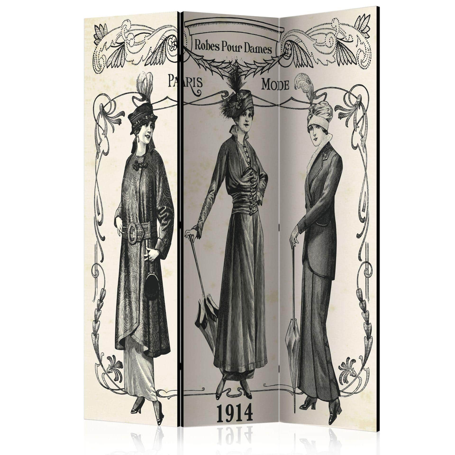 Screen room divider - Kjole 1914, 3-delt