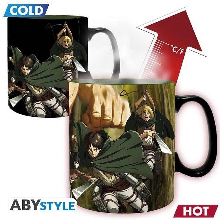 Krus, keramik krus Attack on Titan - Titan Eren - farveskift krus