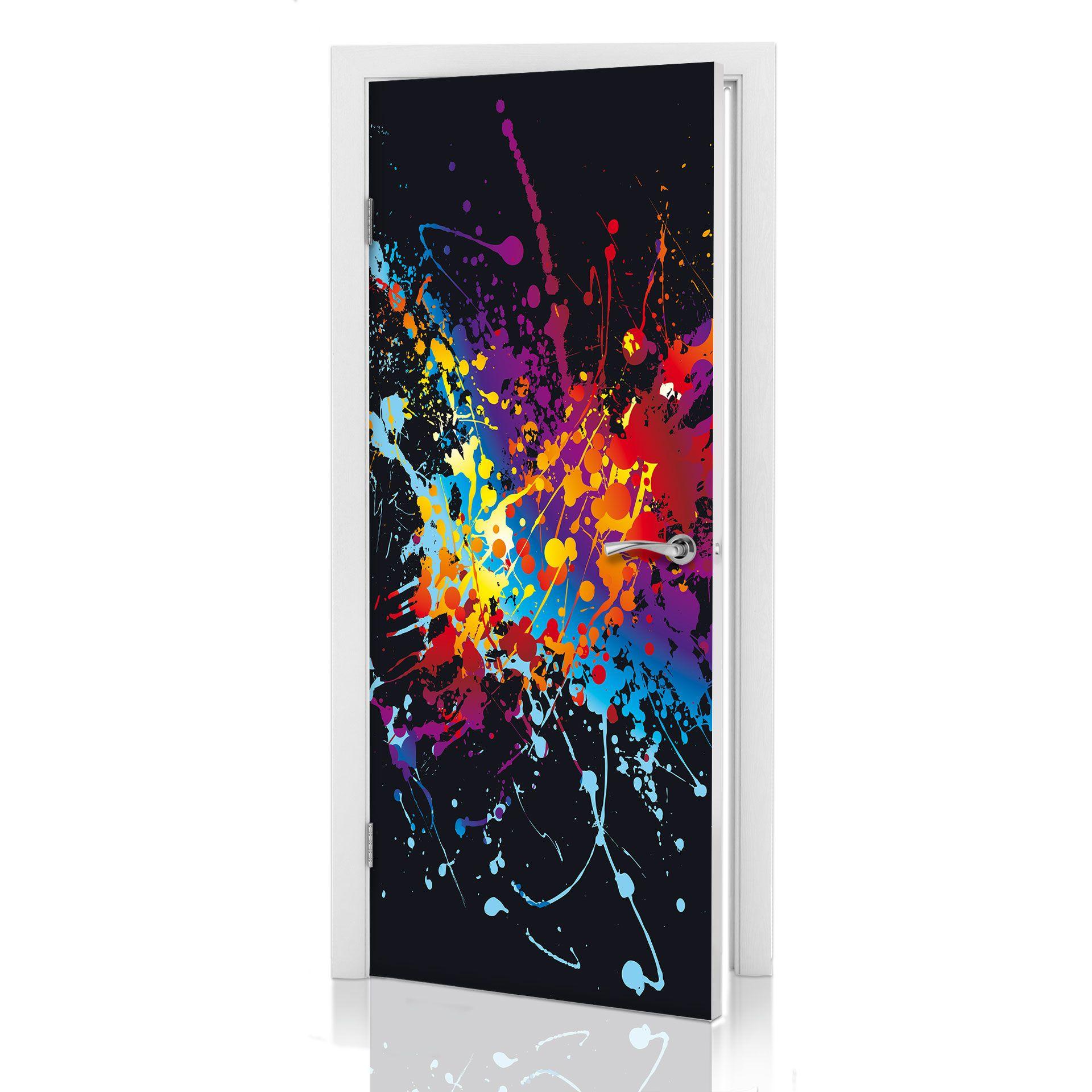 Puerta diseño color explosión 91x200 cm