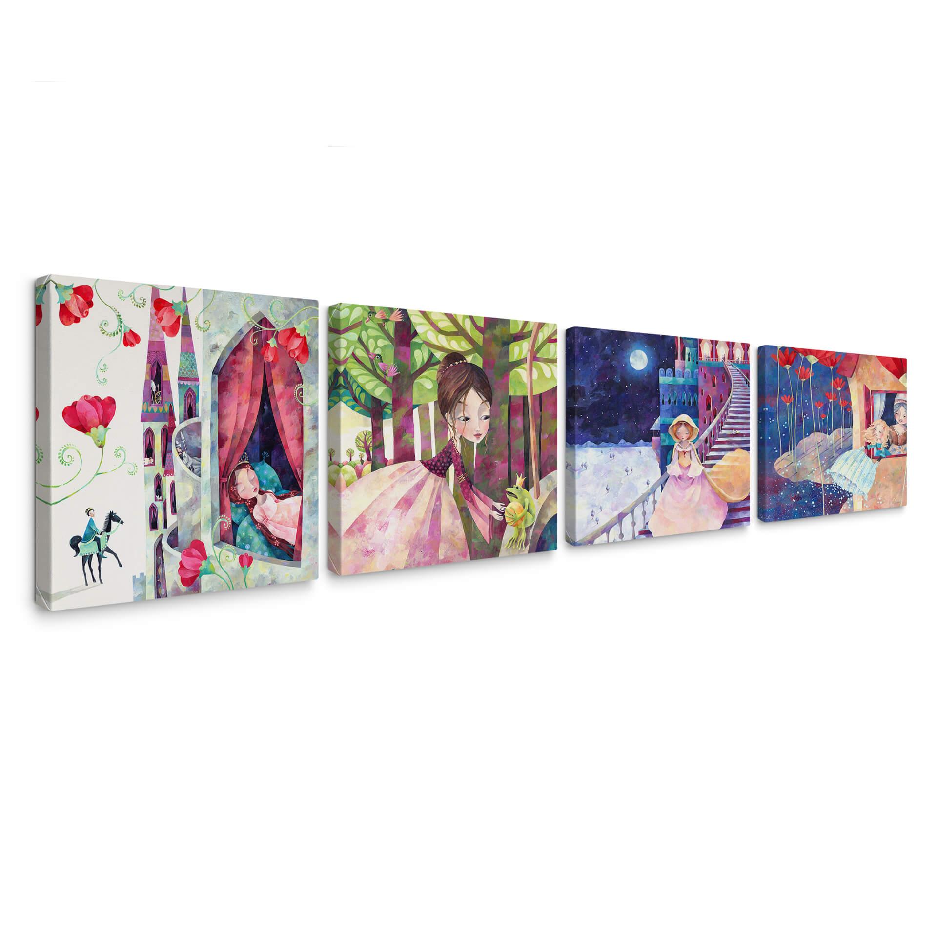 Tableau sur toile Blanz - Contes - set  (4 parties)