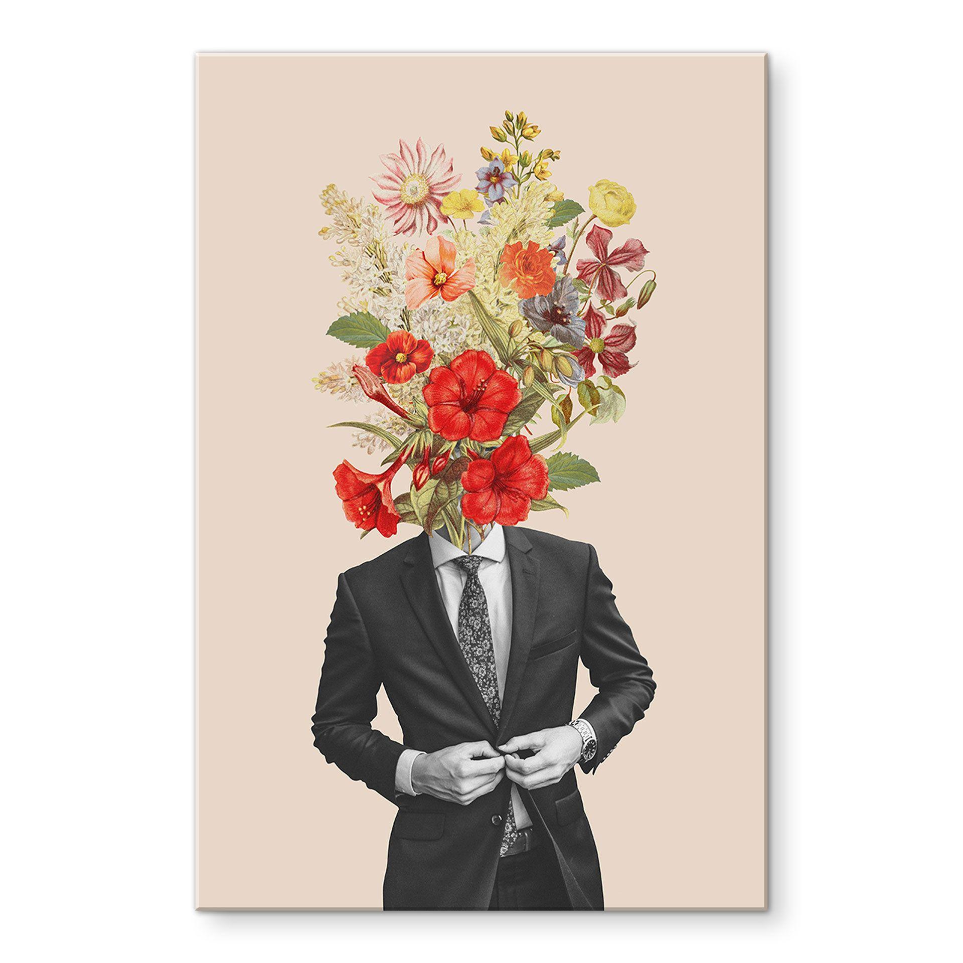 Akrylbillede Mand i jakkesæt med vilde blomster - Frida Floral Studio