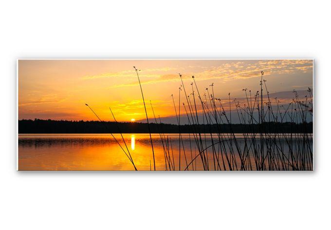 Tableau Forex - Coucher de soleil au bord du lac - Panorama