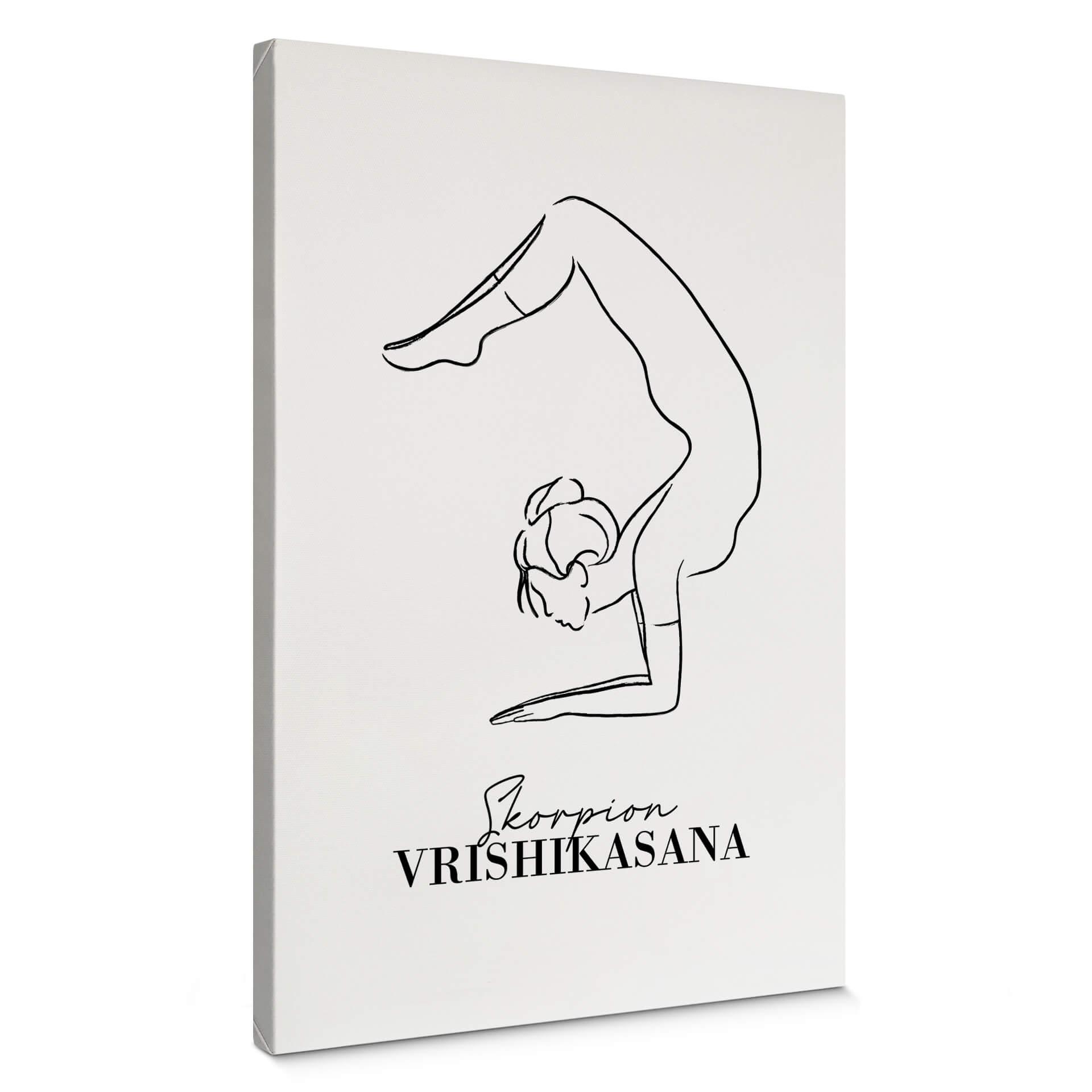 Lienzo Yoga Escorpión - Line Art