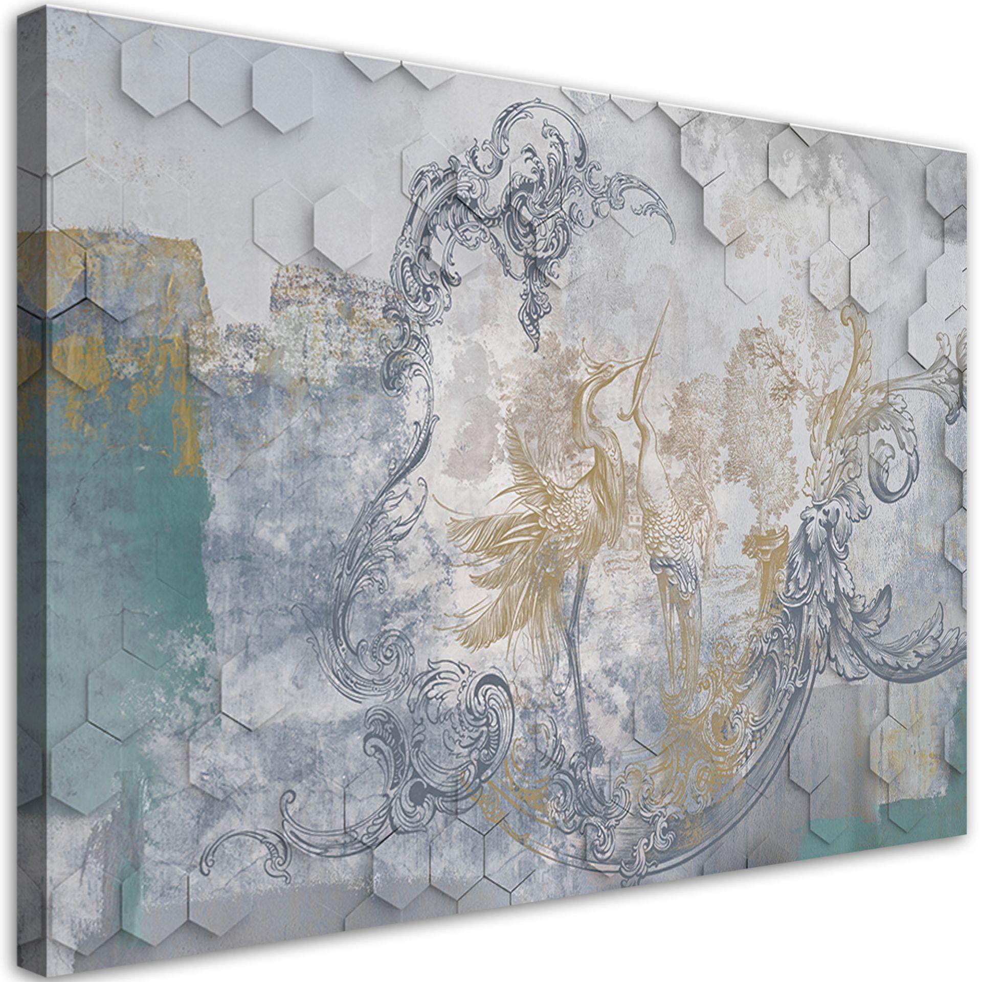 Canvasbillede, Fugle på 3D-baggrund