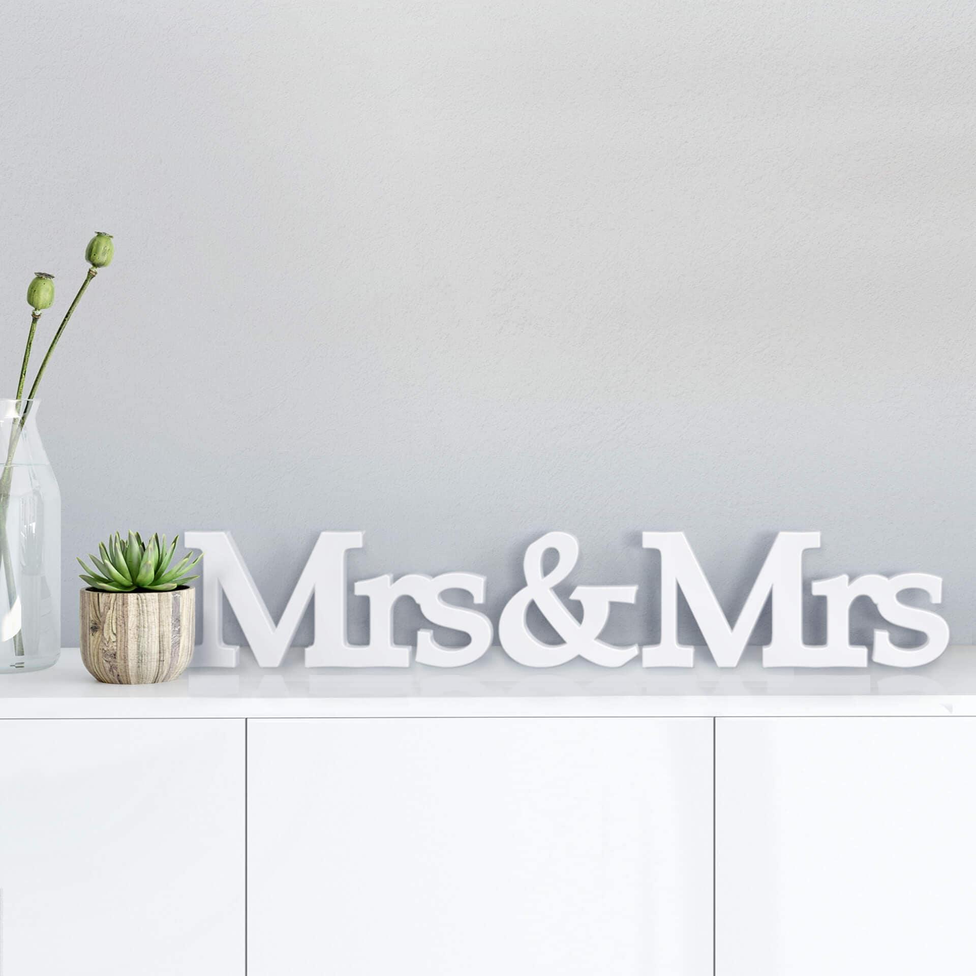 Letras decorativas 3D Mrs & Mrs serif