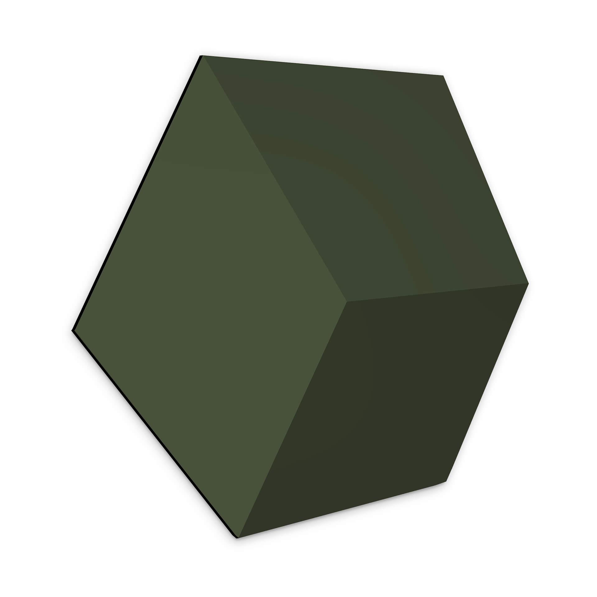 3D Hexagon Alu-Dibond - Mørkegrøn